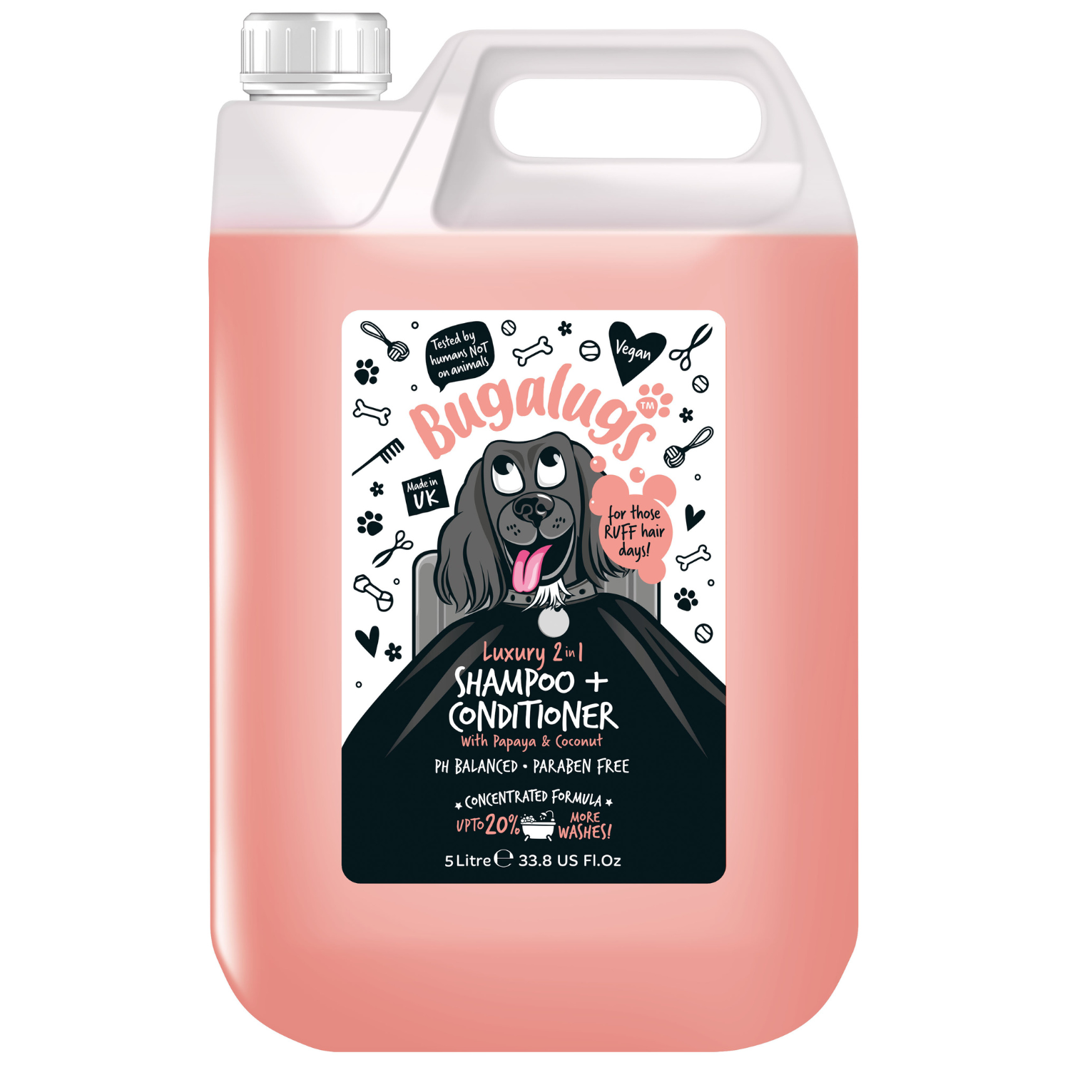 bugalugs-luxury-2-in-1-hundeshampoo-conditioner-mit-papaya-kokosnuss-5l image 1