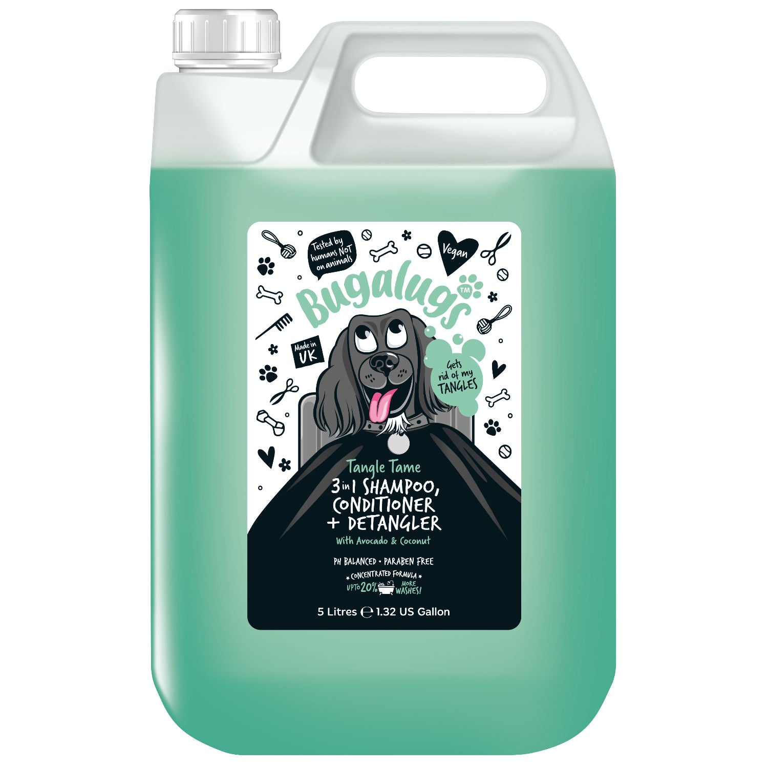 bugalugs-tangle-tame-3-in-1-hundeshampoo-shampoo-conditioner-detangler-avocado-k image 1