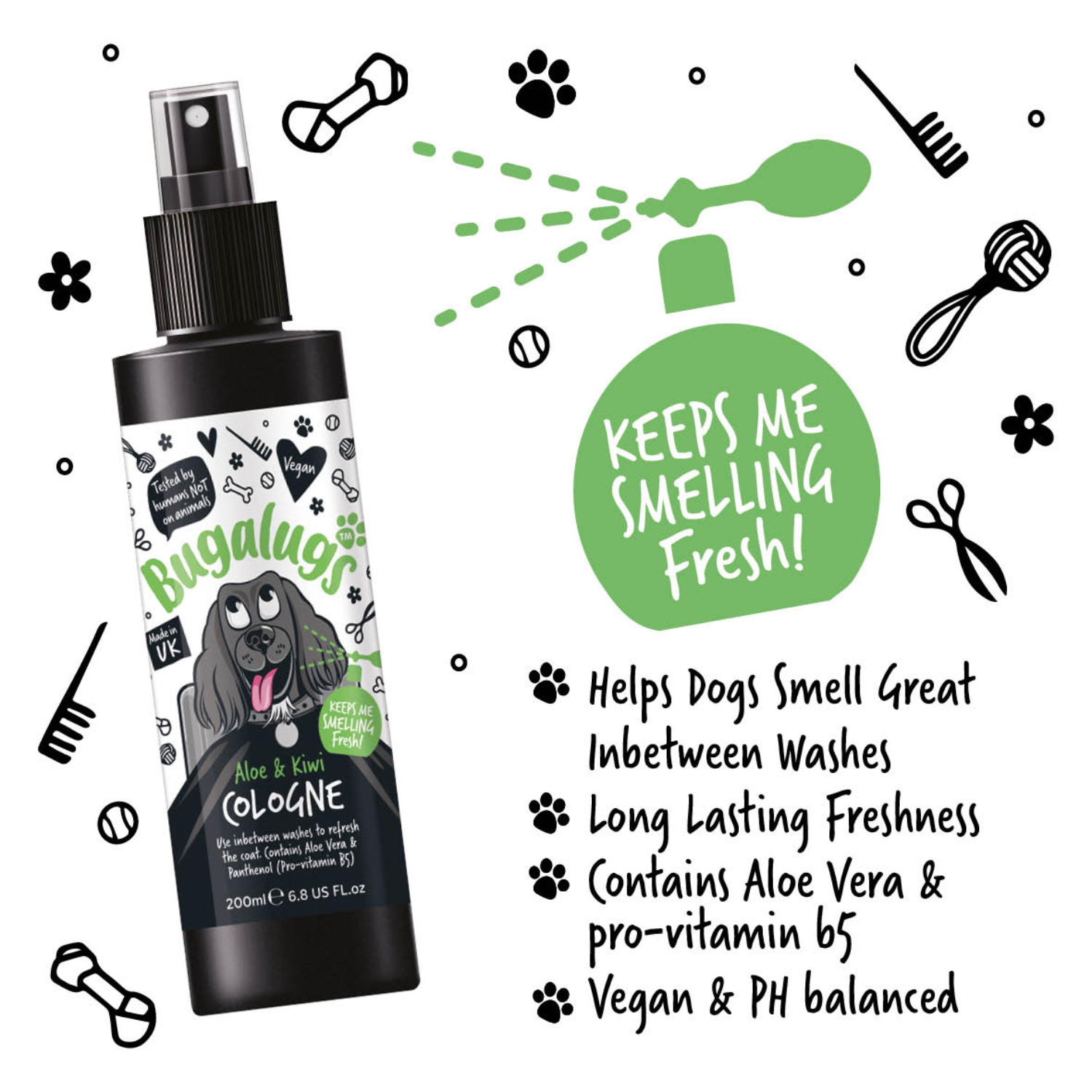 bugalugs-aloe-kiwi-dog-cologne-pflegespray-mit-aloe-vera-panthenol-zur-fellfrisc image 3