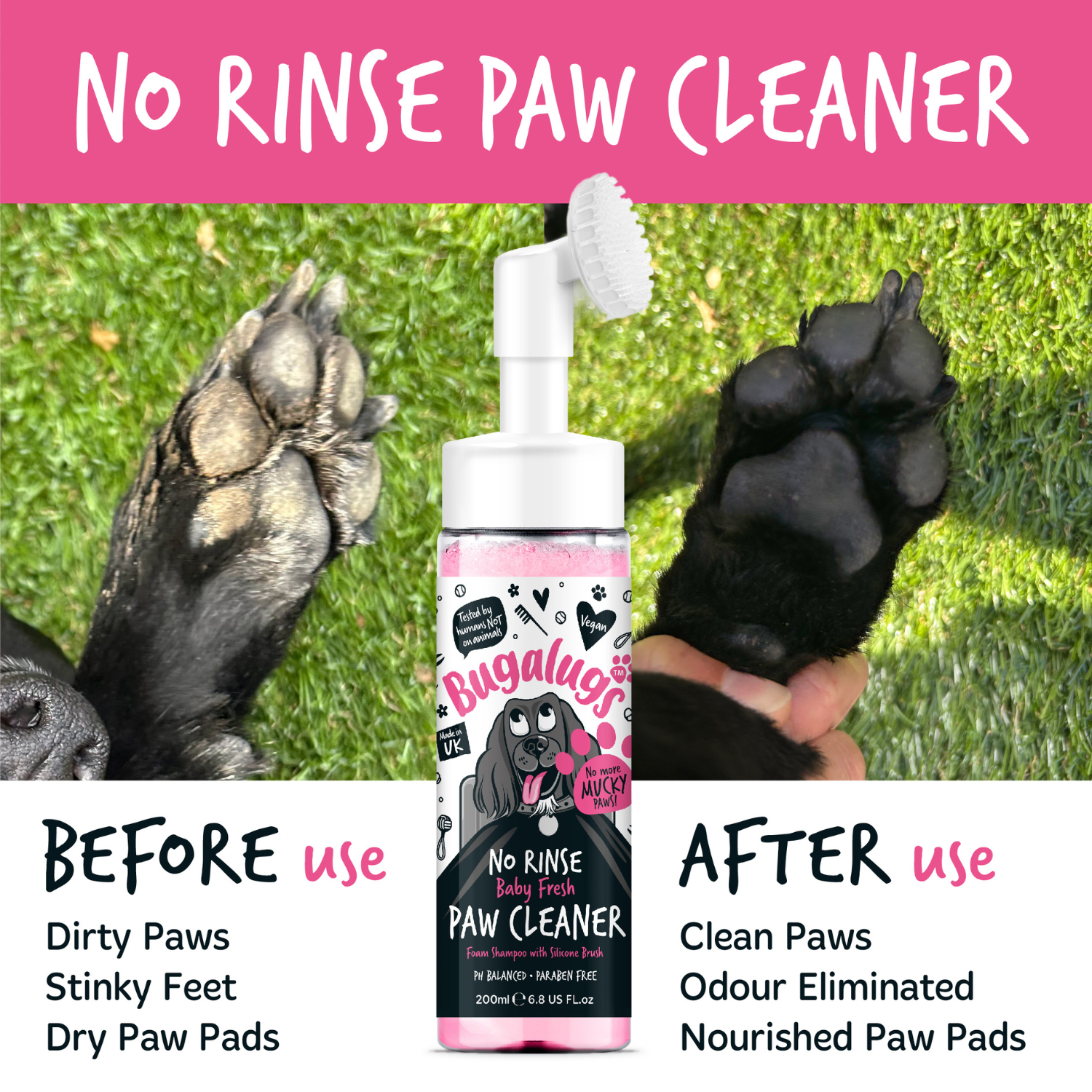 bugalugs-baby-fresh-no-rinse-pfotenreiniger-f-r-hunde-katzen-schaumreiniger-mit- image 5