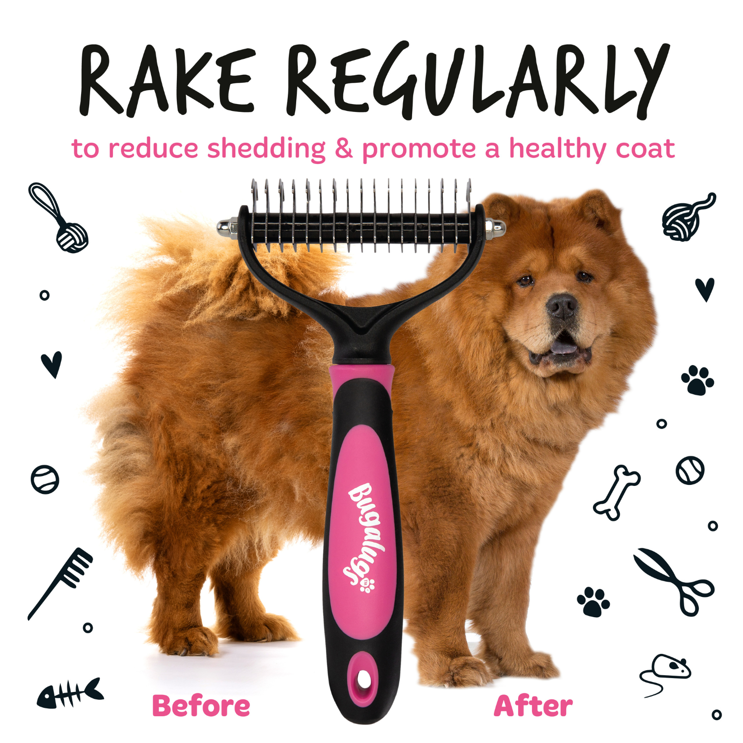 bugalugs-dematting-rake-double-sided-grooming-comb-doppelseitiger-entfilzungs-un image 5