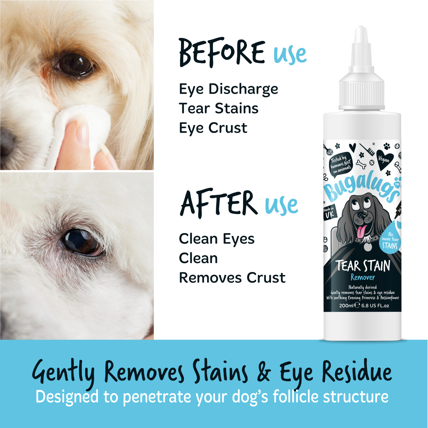 bugalugs-tear-stain-remover-tr-nenfleck-entferner-l-sung-f-r-hunde-mit-abendprim image 3