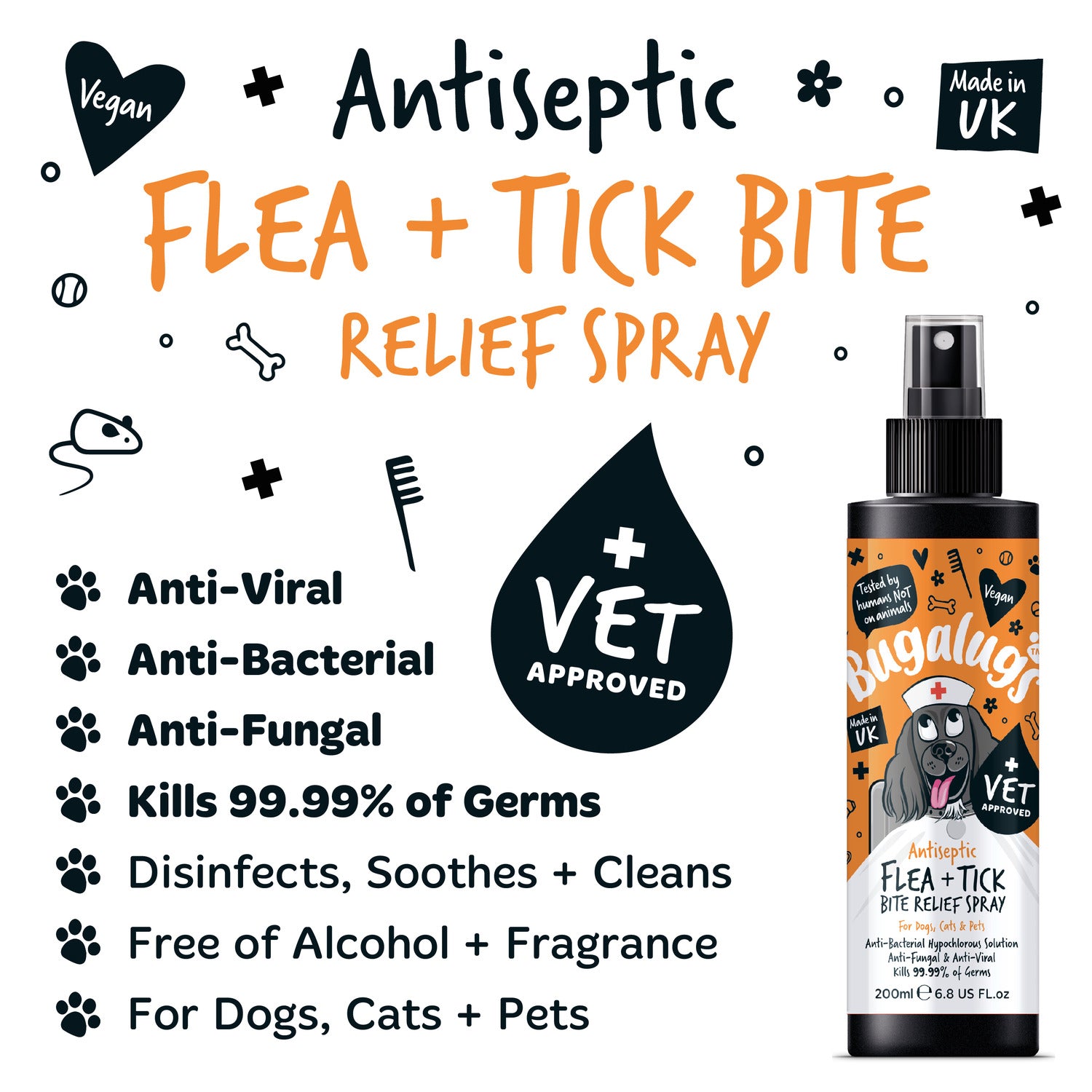 bugalugs-antiseptisches-floh-zeckenbiss-relief-spray-f-r-hunde-katzen-kleintiere image 2