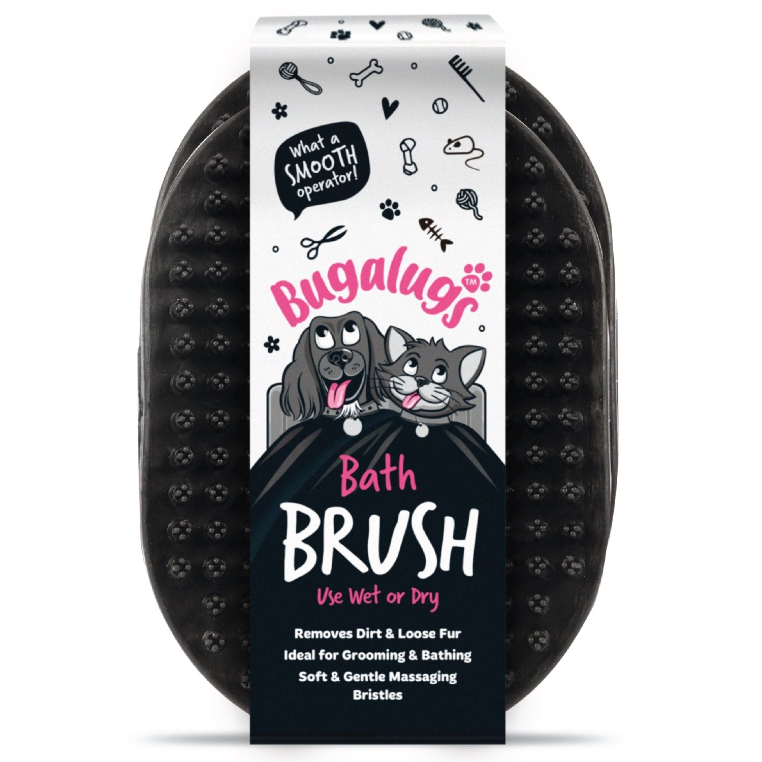 bugalugs-wet-dry-bath-brush-2er-set-badeb-rste-f-r-hunde-katzen-latexfrei image 1