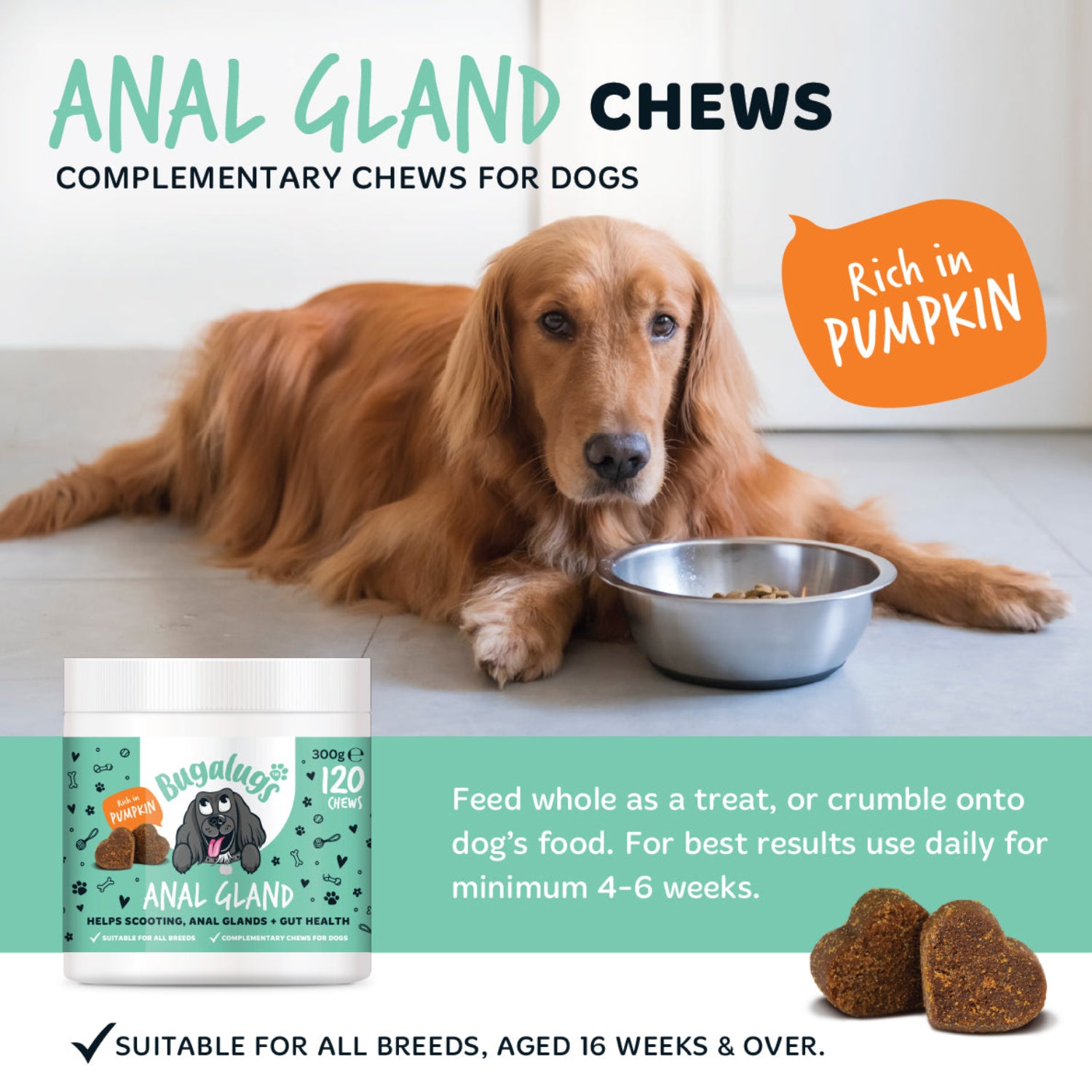 bugalugs-anal-gland-supplement-chews-f-r-hunde-6er-pack-ballaststoff-kautablette image 3