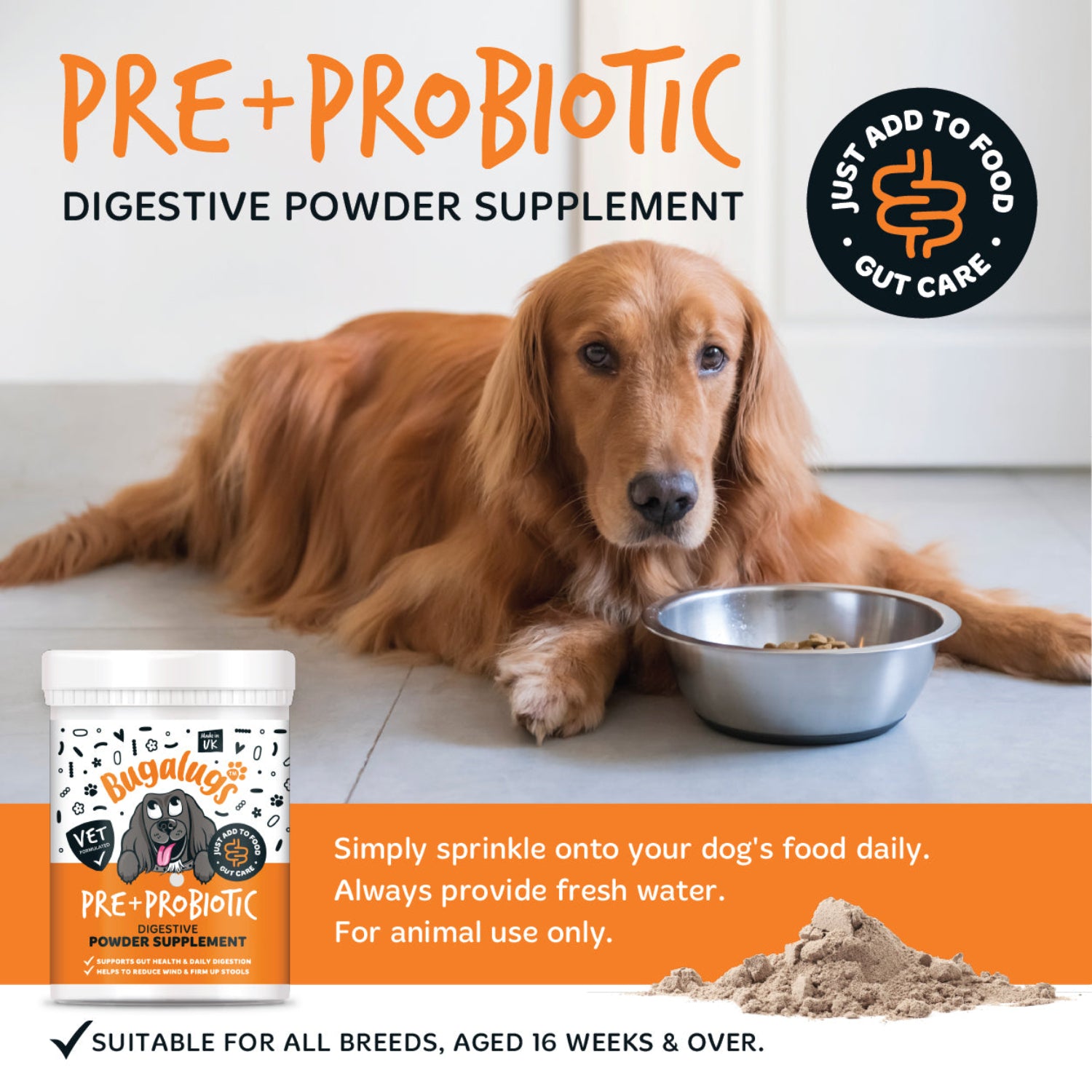bugalugs-pre-probiotic-digestive-supplement-powder-200g-hunde-verdauungspulver image 5