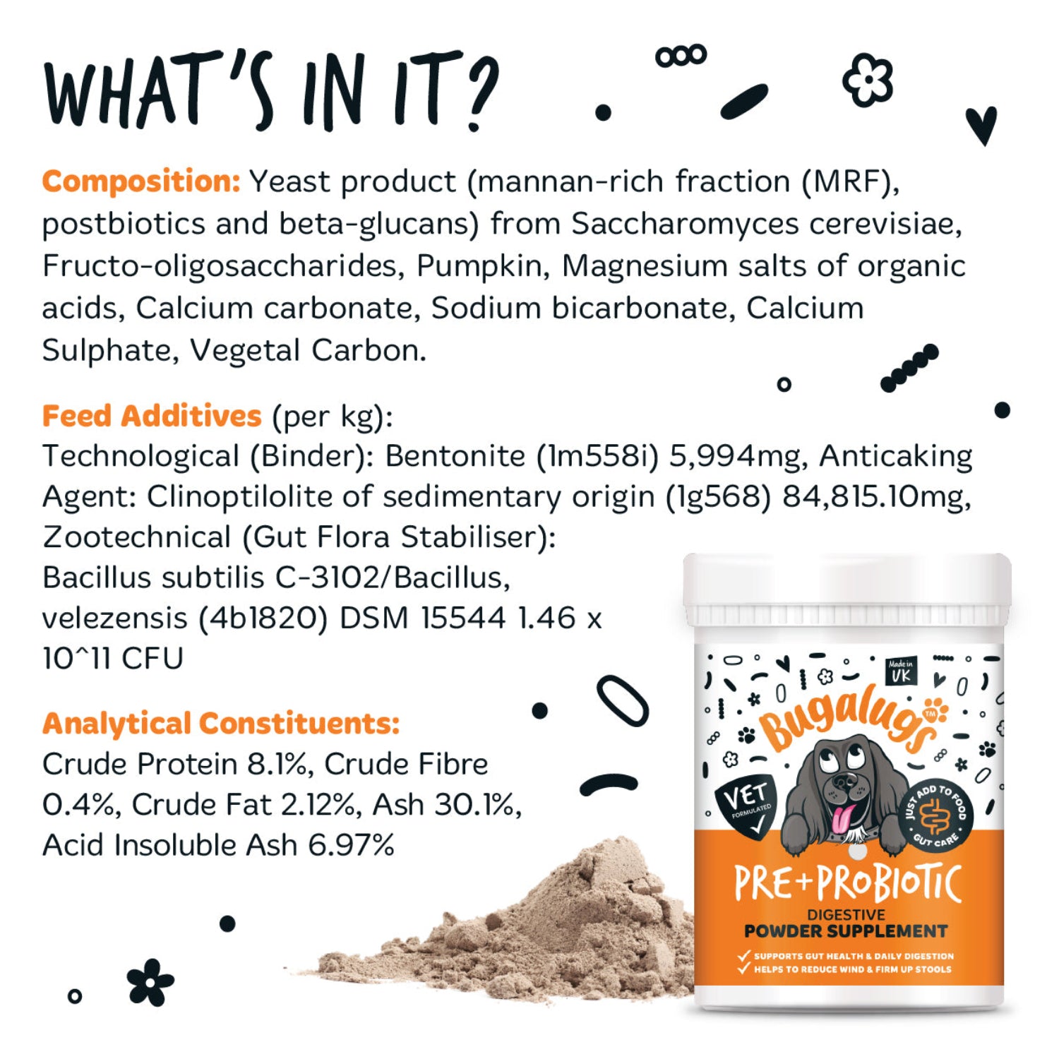 bugalugs-pre-probiotic-digestive-supplement-powder-200g-hunde-verdauungspulver image 6