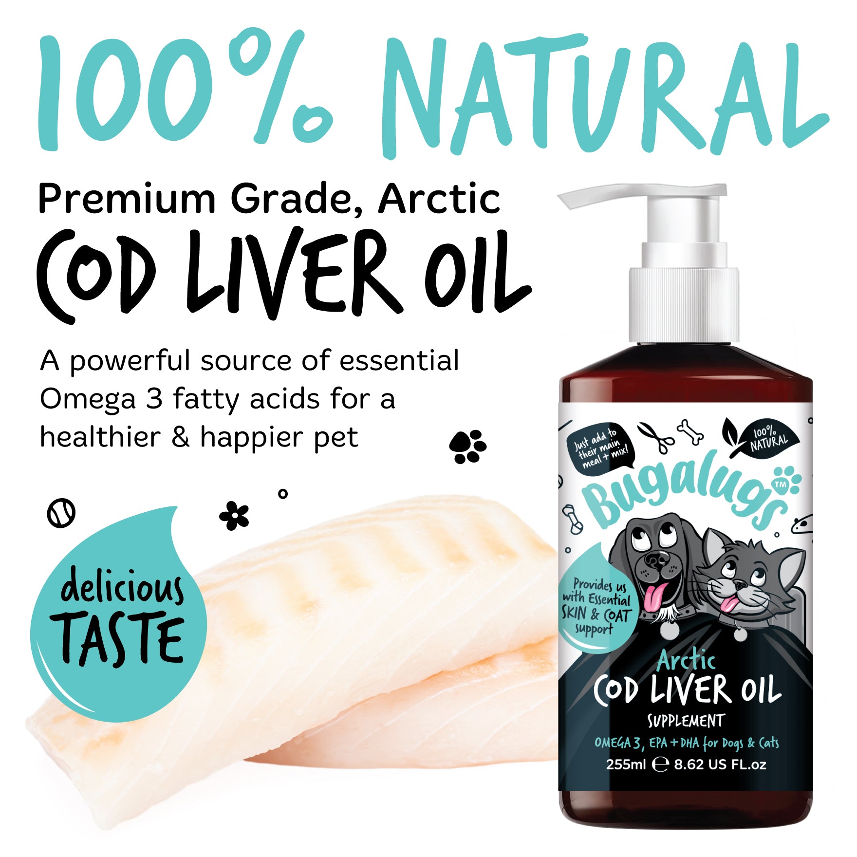 bugalugs-arctic-cod-liver-oil-erg-nzungsfuttermittel-f-r-hunde-katzen image 5