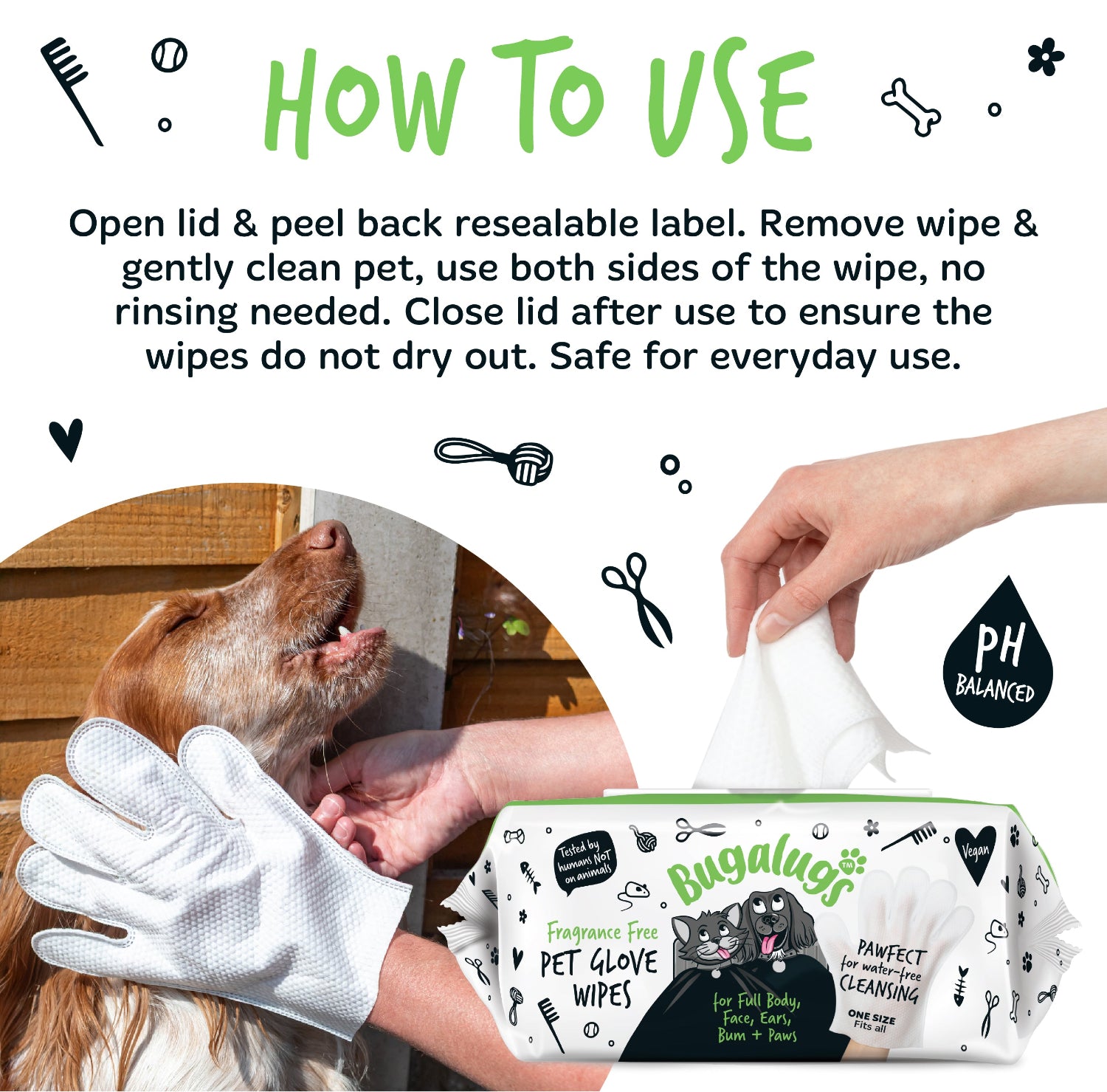 bugalugs-fragrance-free-handschuh-feuchtt-cher-f-r-hunde-katzen-30-st-ck-plastik image 7