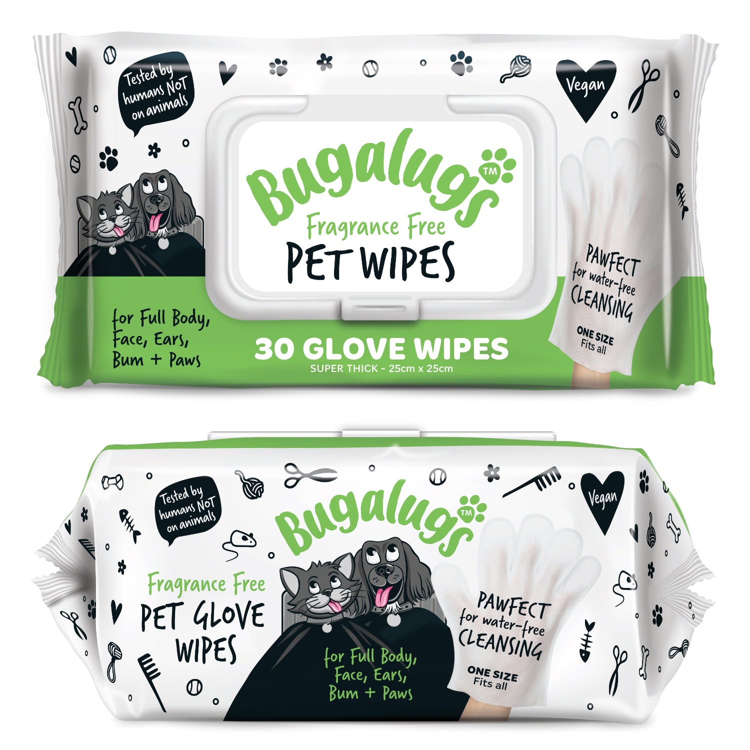 bugalugs-fragrance-free-handschuh-feuchtt-cher-f-r-hunde-katzen-30-st-ck-plastik image 1