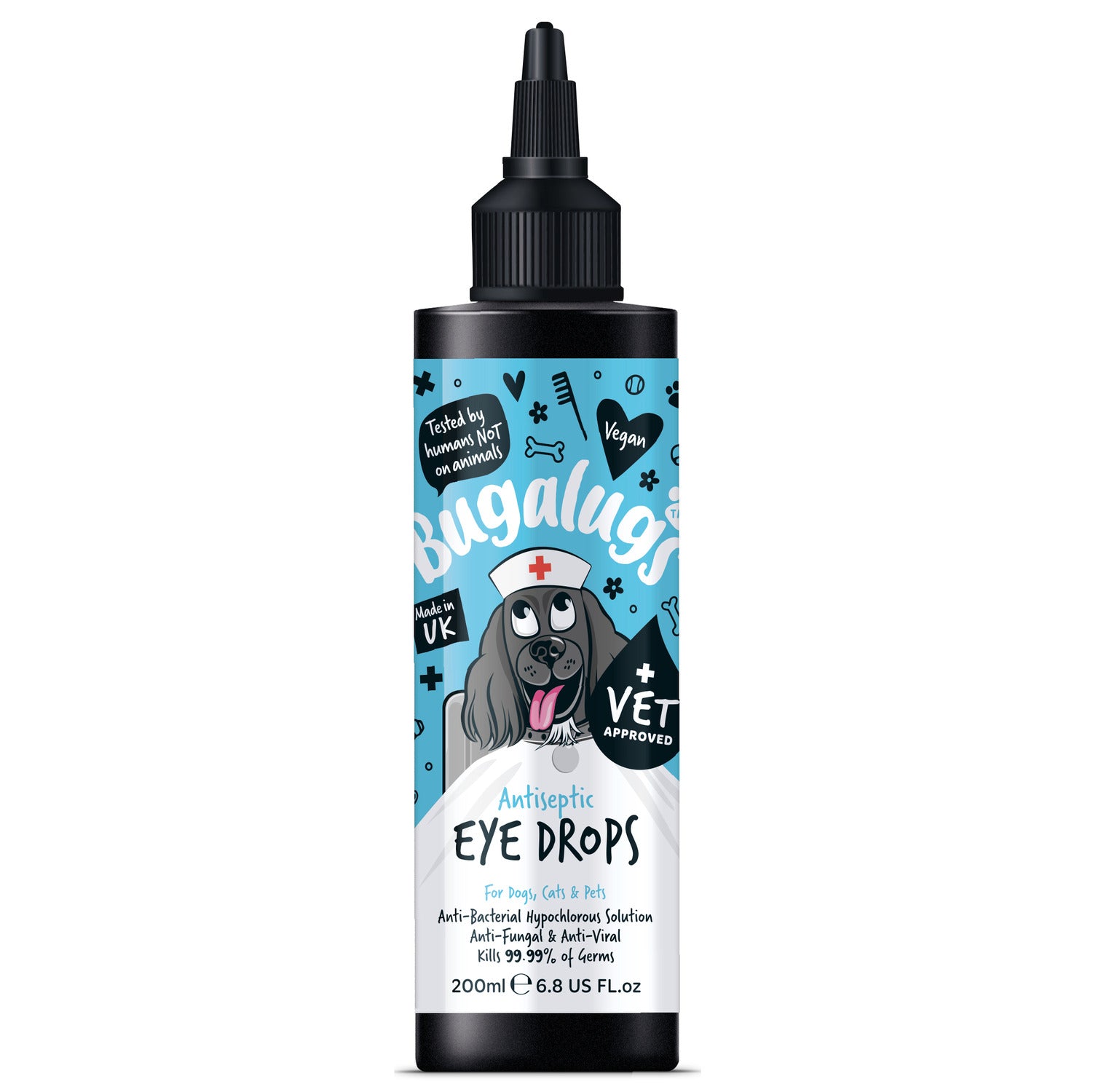 bugalugs-antiseptische-augentropfen-f-r-hunde-katzen-haustiere-hypochlorige-s-ur image 1