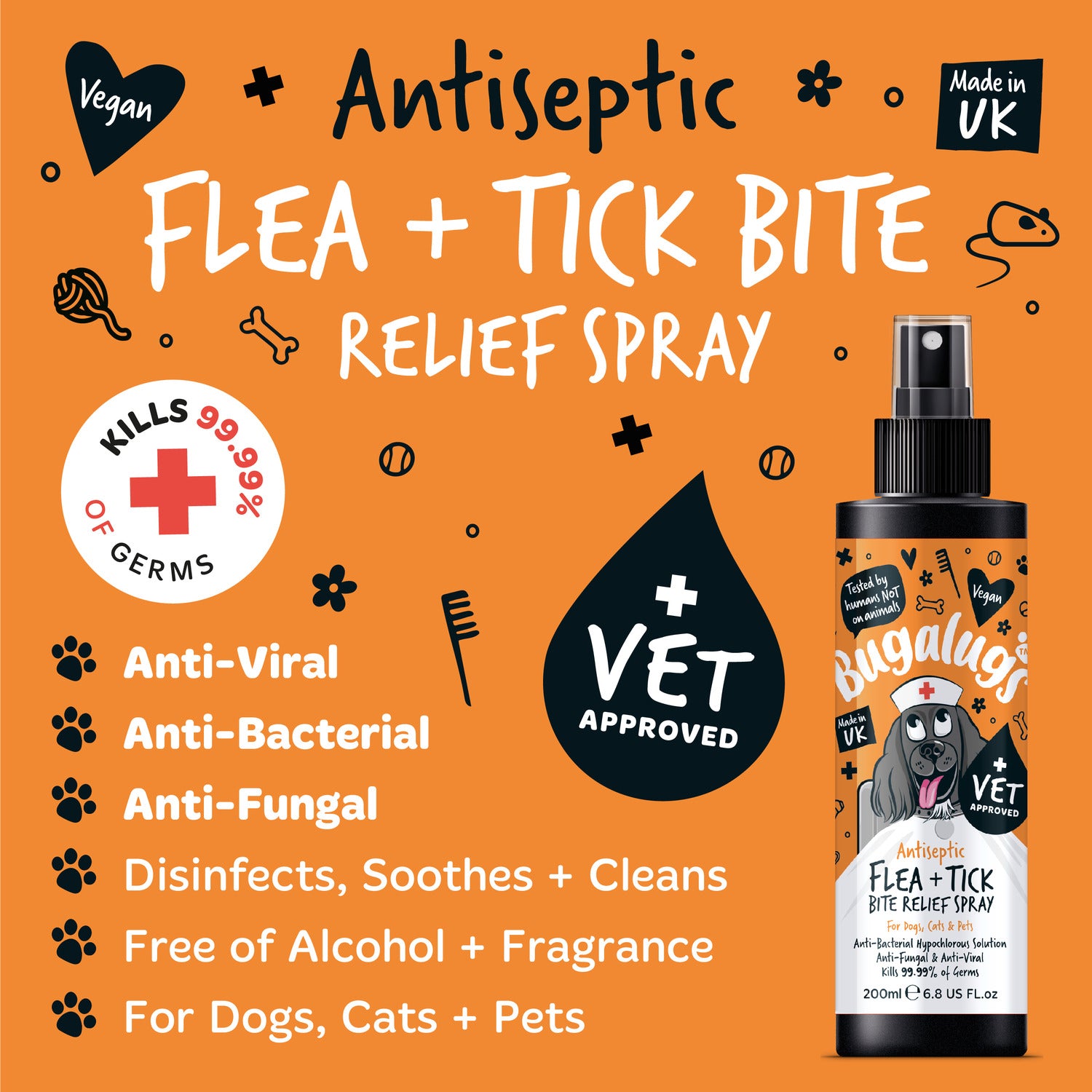 bugalugs-antiseptisches-floh-zeckenbiss-relief-spray-f-r-hunde-katzen-kleintiere image 7