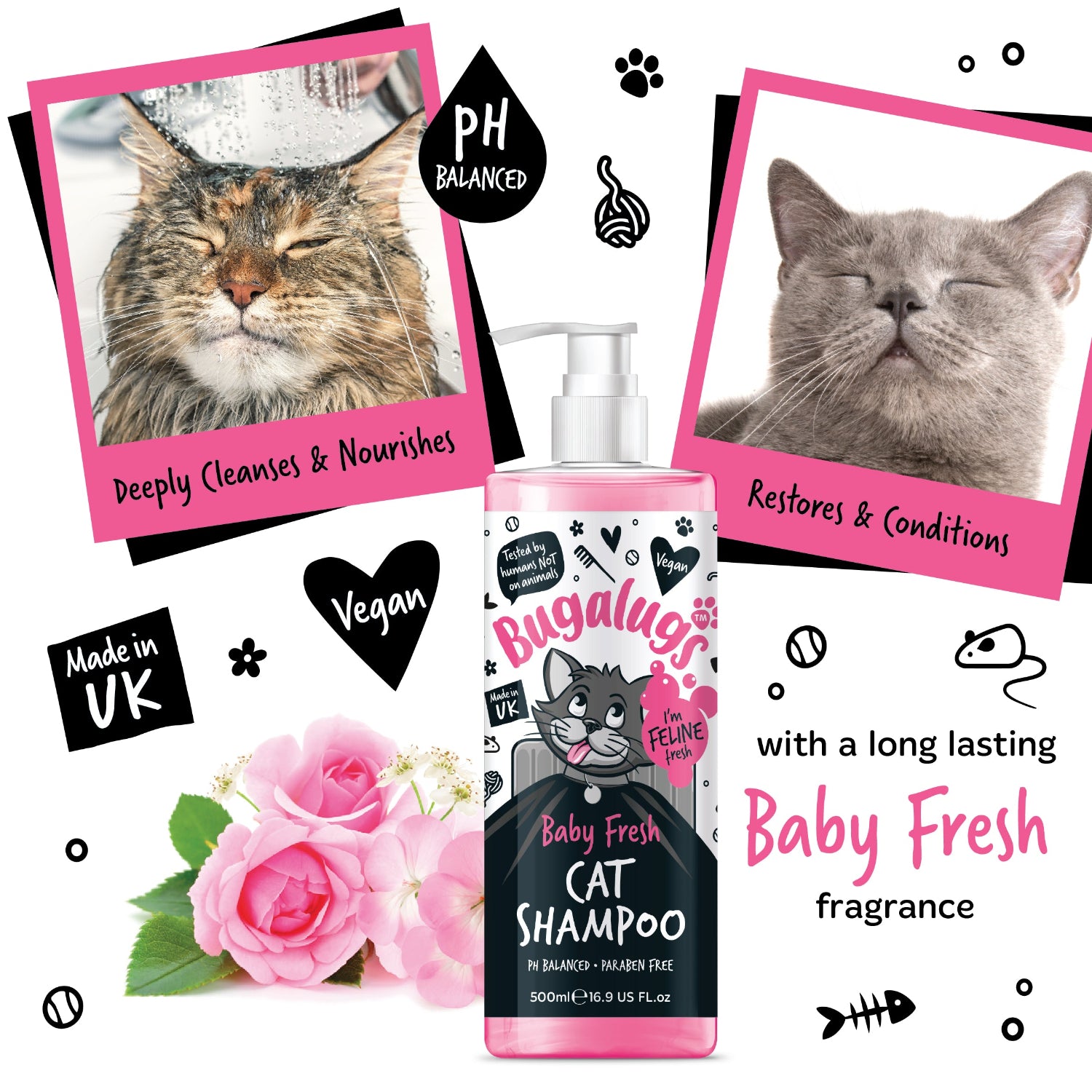 bugalugs-baby-fresh-katzenshampoo-sanfte-reinigung-mit-babypuder-duft-konzentrie image 6