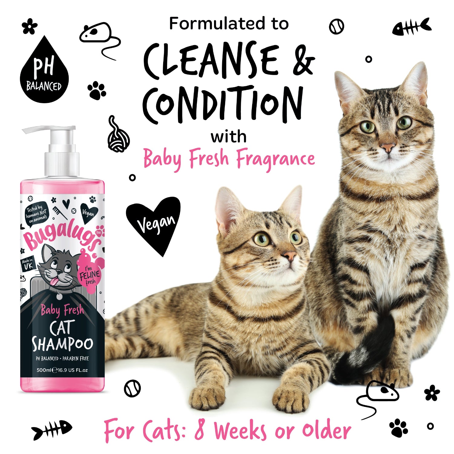 bugalugs-baby-fresh-katzenshampoo-sanfte-reinigung-mit-babypuder-duft-konzentrie image 7