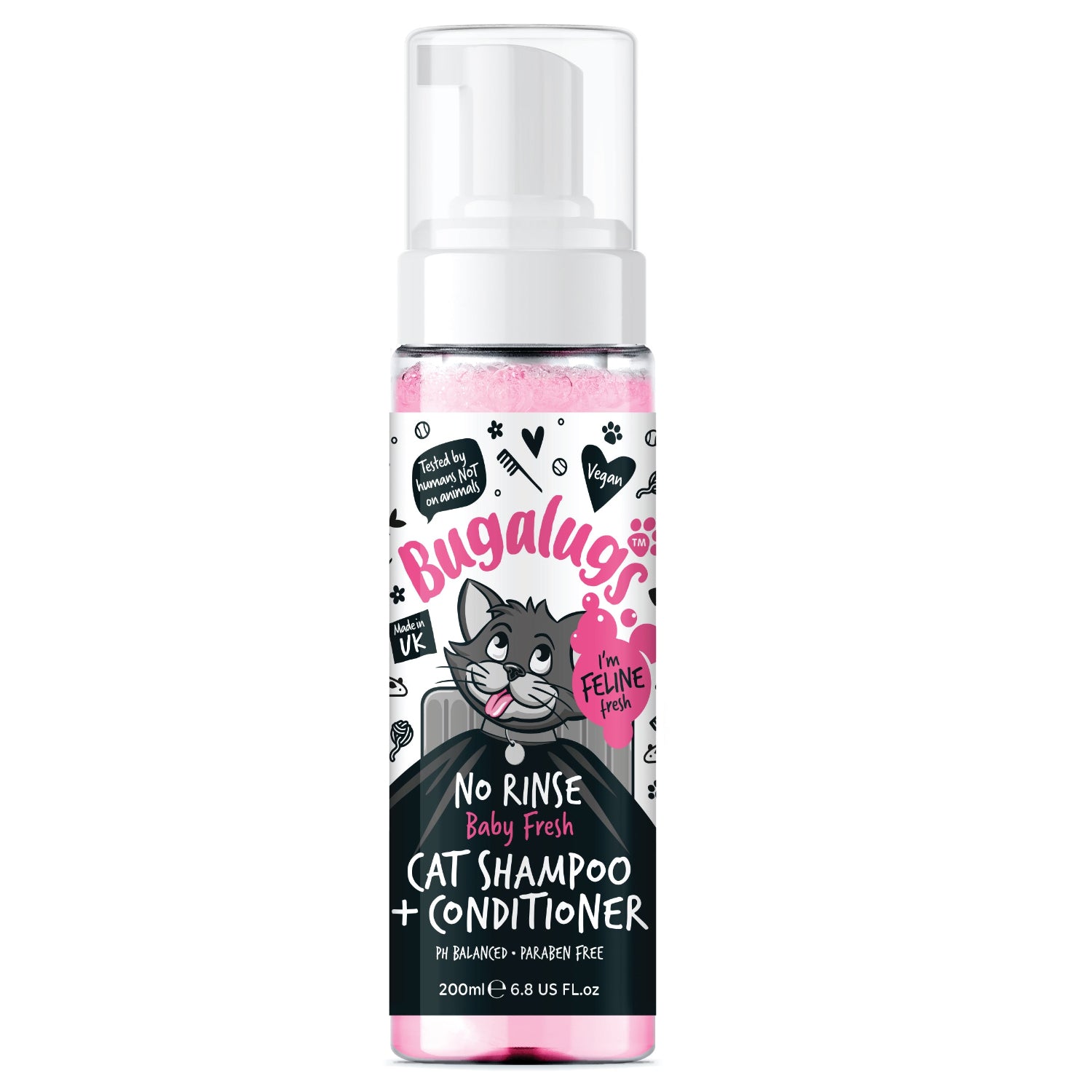 bugalugs-no-rinse-baby-fresh-katzenshampoo-conditioner-waschfreie-trockenreinigu image 1