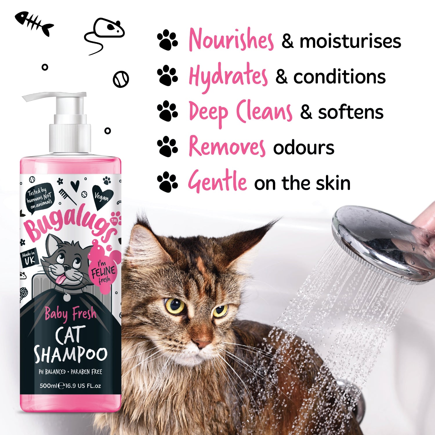bugalugs-baby-fresh-katzenshampoo-sanfte-reinigung-mit-babypuder-duft-konzentrie image 3