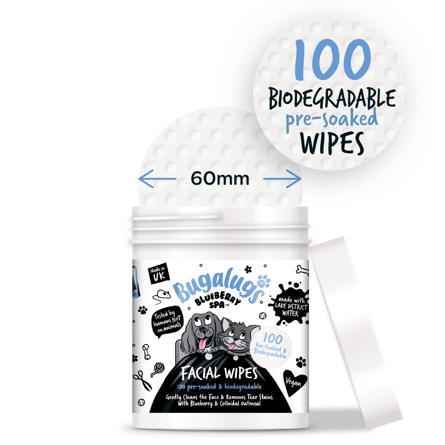 bugalugs-blueberry-spa-facial-wipes-ph-neutrale-gesichtst-cher-f-r-hunde-katzen image 5