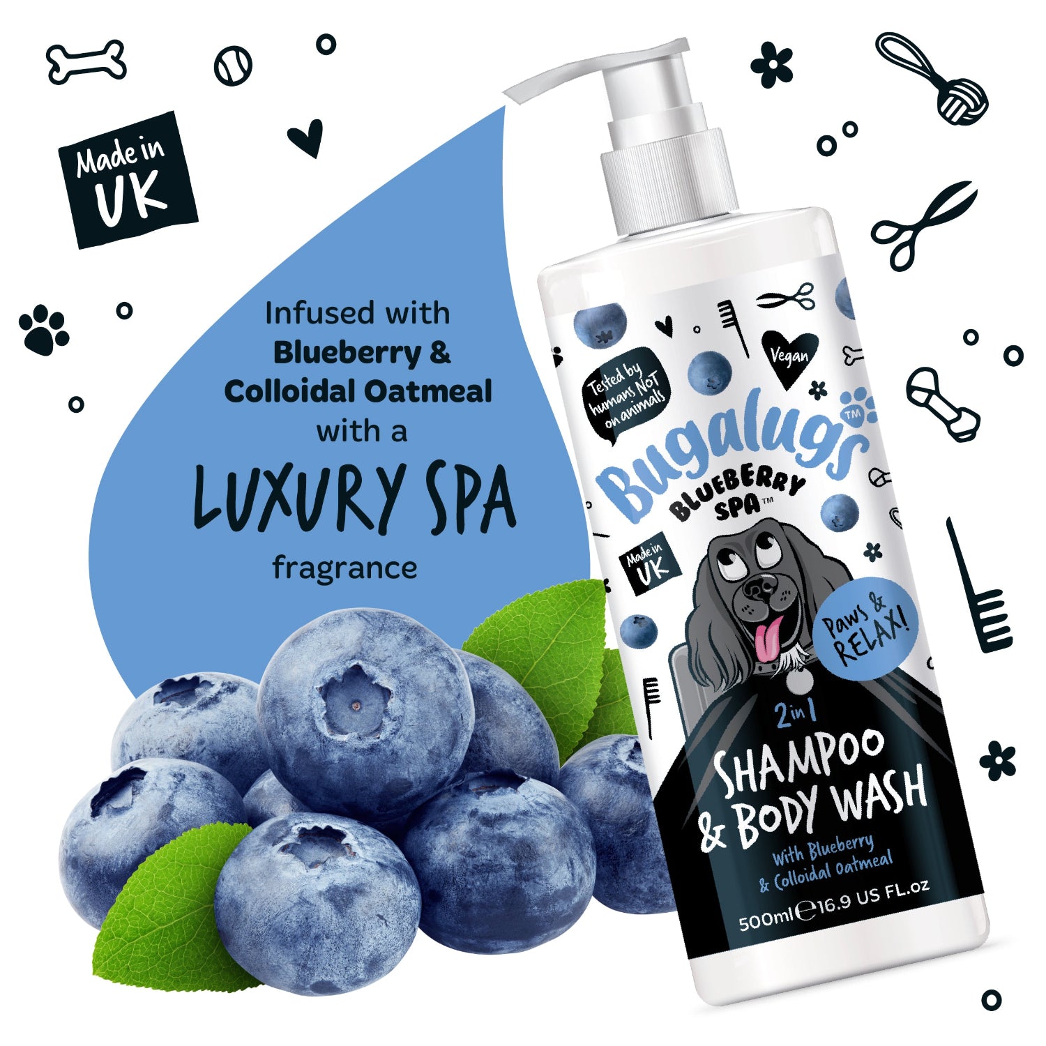 bugalugs-blueberry-spa-2-in-1-hundeshampoo-body-wash-heidelbeer-extrakt-haferflo image 4