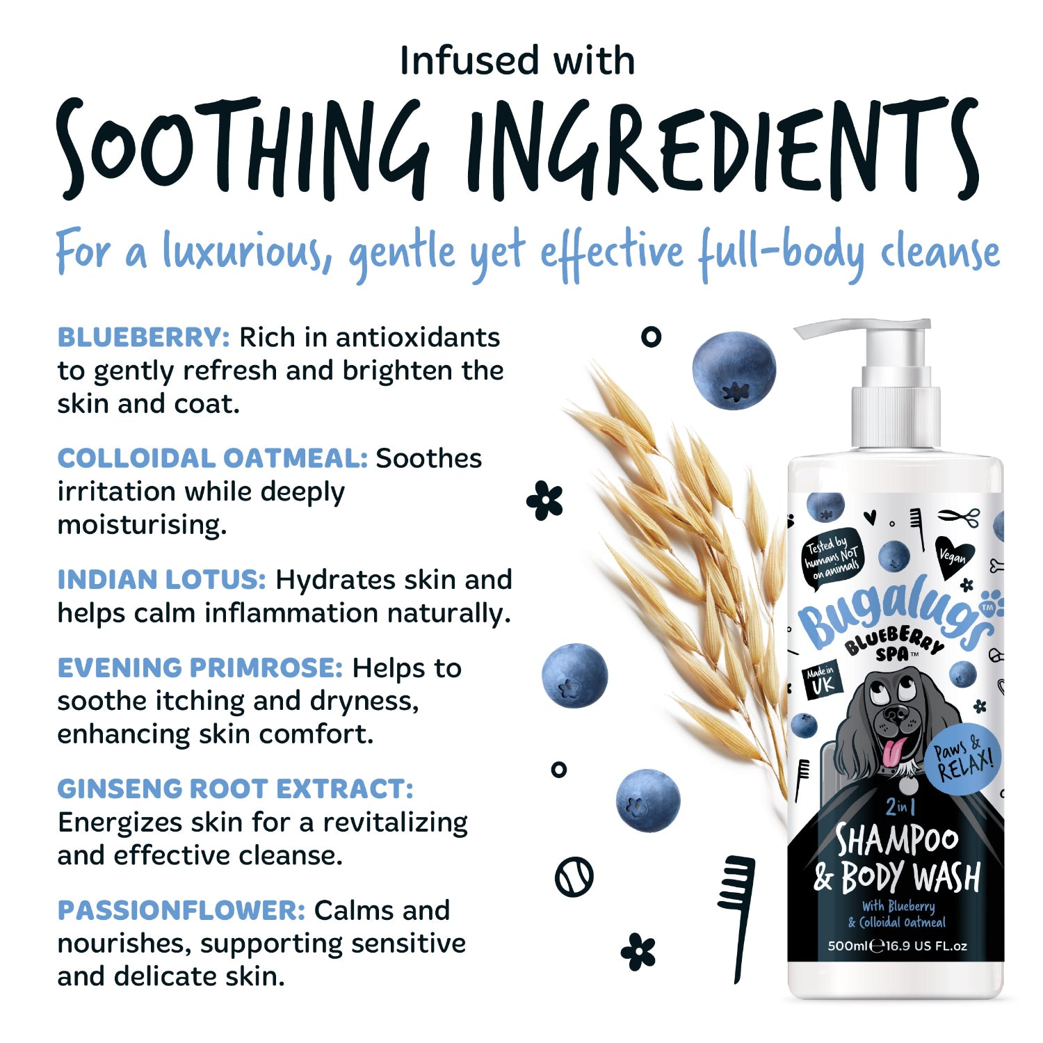 bugalugs-blueberry-spa-2-in-1-hundeshampoo-body-wash-heidelbeer-extrakt-haferflo image 5