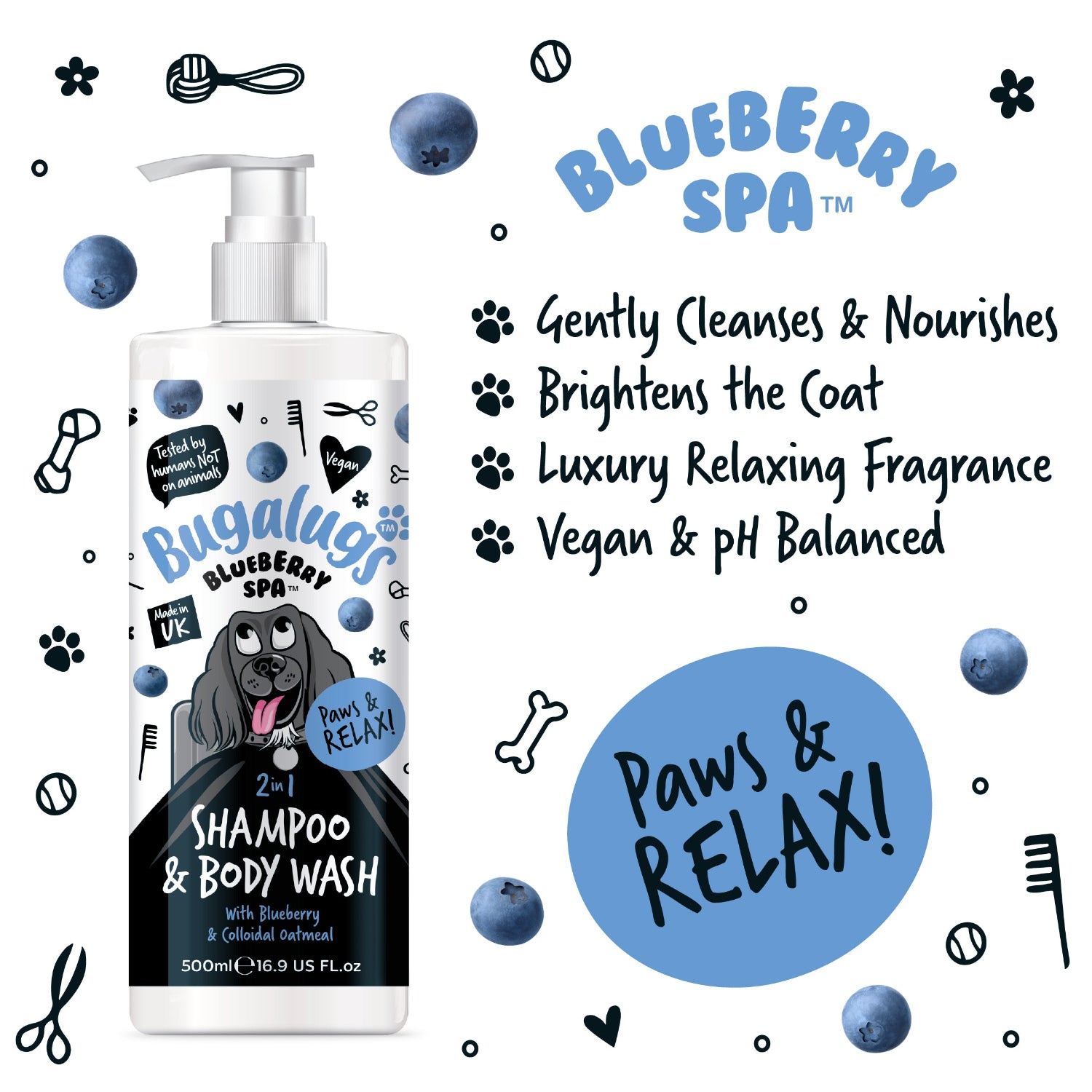 bugalugs-blueberry-spa-2-in-1-hundeshampoo-body-wash-heidelbeer-extrakt-haferflo image 3