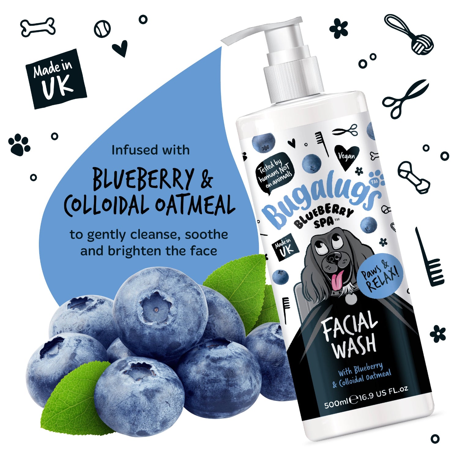 bugalugs-blueberry-spa-facial-wash-f-r-hunde-ph-neutrales-gesichtsschaum-shampoo image 4