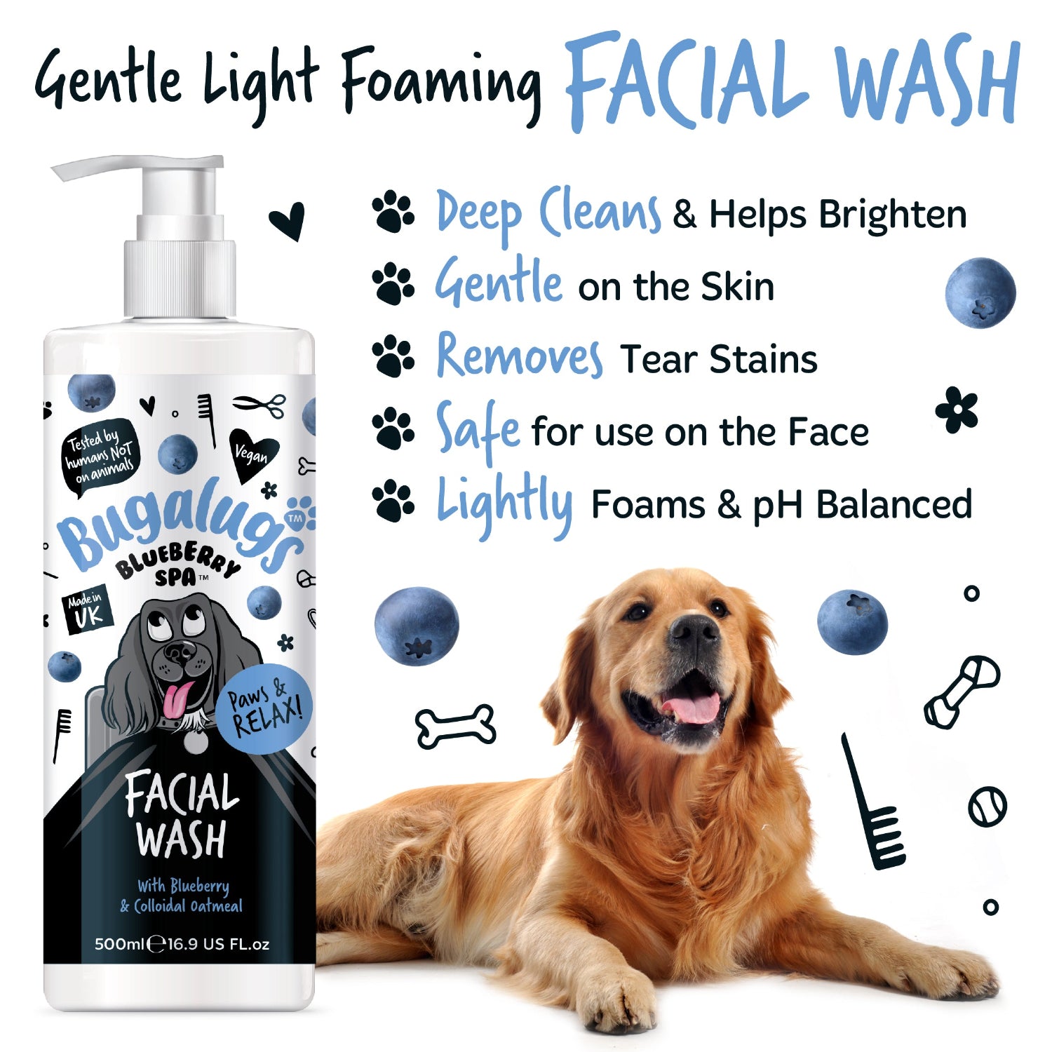 bugalugs-blueberry-spa-facial-wash-f-r-hunde-ph-neutrales-gesichtsschaum-shampoo image 7