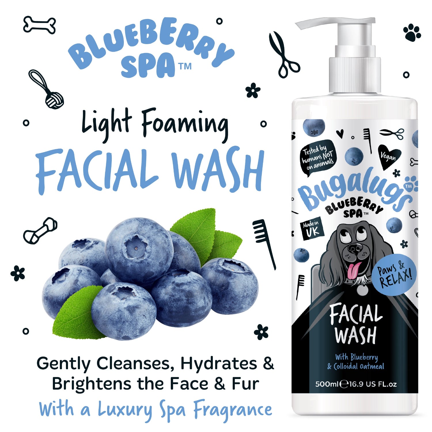 bugalugs-blueberry-spa-facial-wash-f-r-hunde-ph-neutrales-gesichtsschaum-shampoo image 3