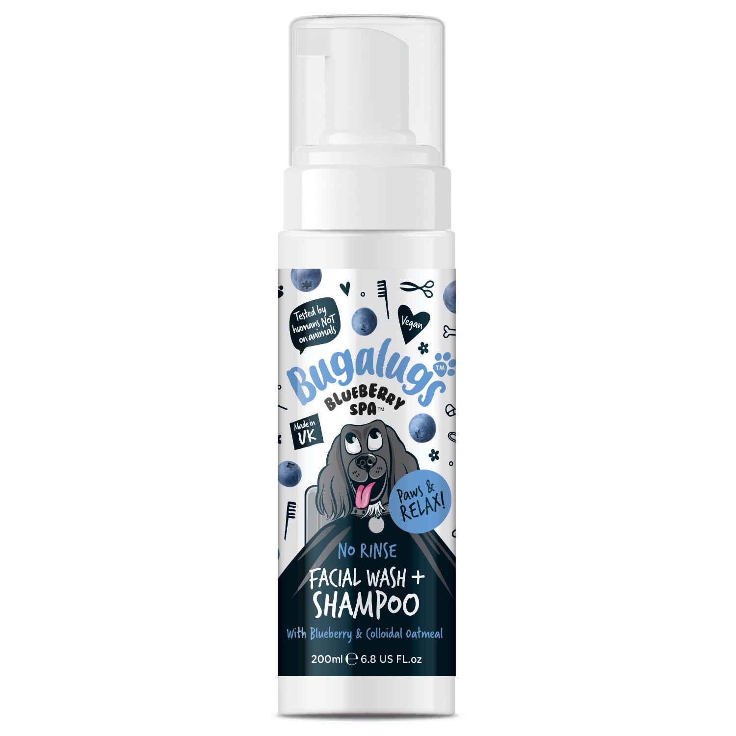 bugalugs-blueberry-spa-no-rinse-gesichtswasch-shampoo-mit-blaubeere-kolloidalem- image 1