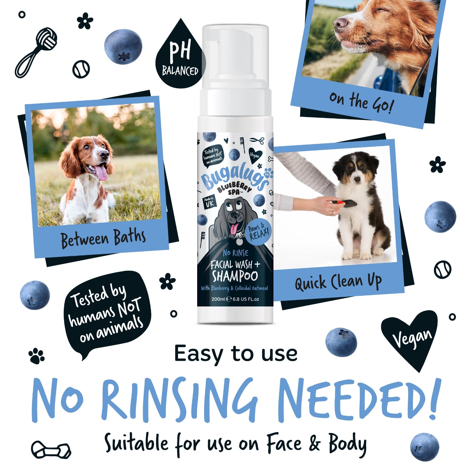 bugalugs-blueberry-spa-no-rinse-gesichtswasch-shampoo-mit-blaubeere-kolloidalem- image 2