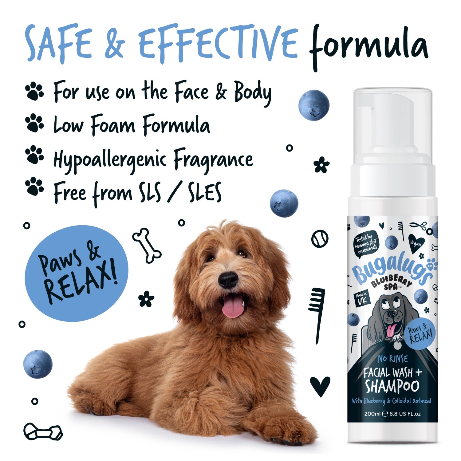 bugalugs-blueberry-spa-no-rinse-gesichtswasch-shampoo-mit-blaubeere-kolloidalem- image 3