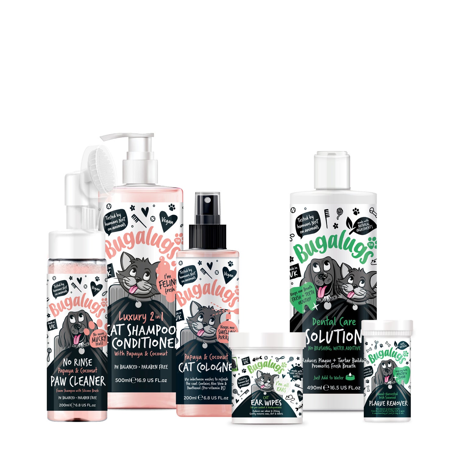 bugalugs-cat-grooming-dental-bundle-katzenpflege-set-shampoo-pfotenreiniger-zahn image 1