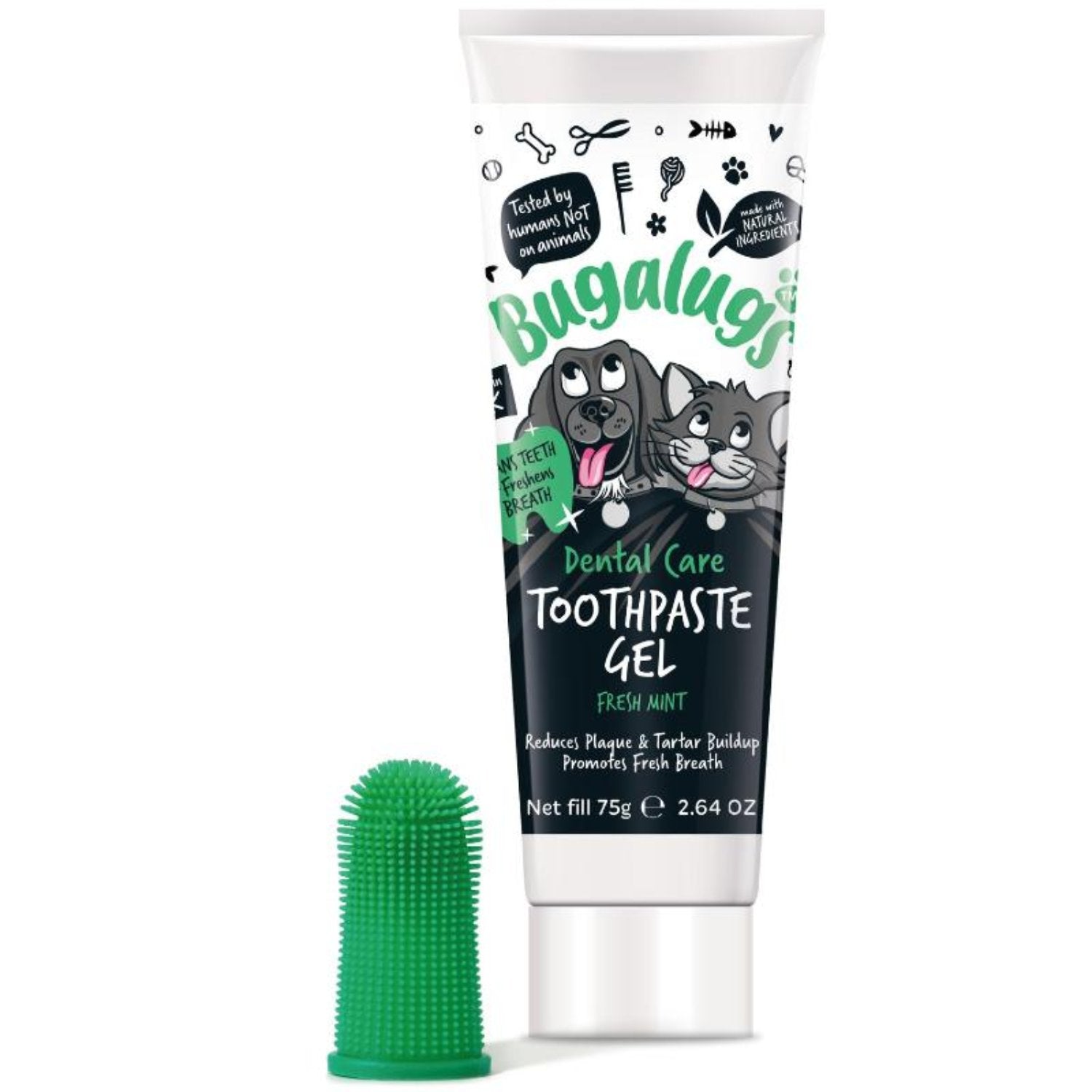 bugalugs-dental-care-kit-zahnpflege-set-mit-zahnpasta-gel-fingerzahnb-rste-f-r-h image 2