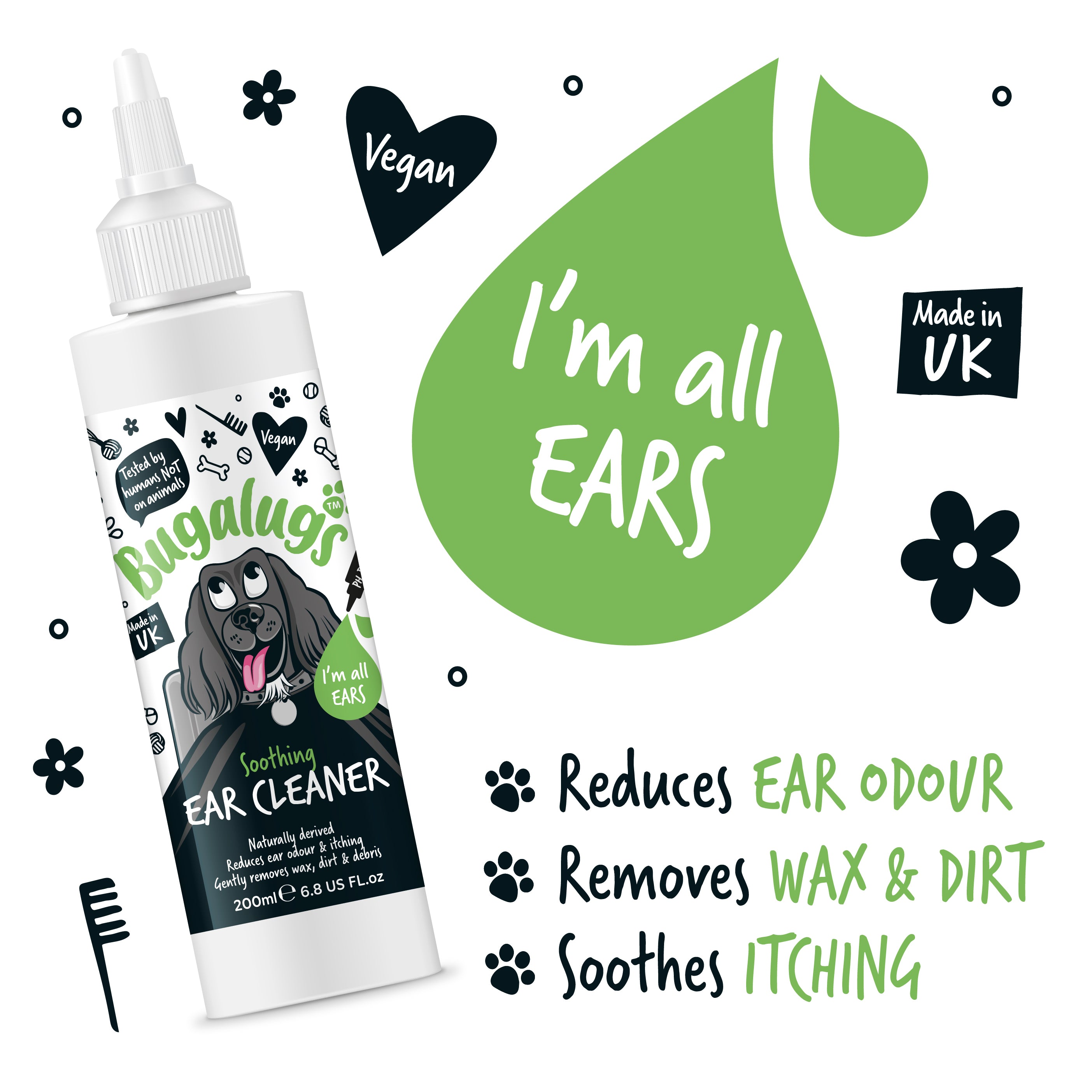 bugalugs-soothing-ear-cleaner-beruhigende-ohrenreiniger-l-sung-f-r-hunde image 2