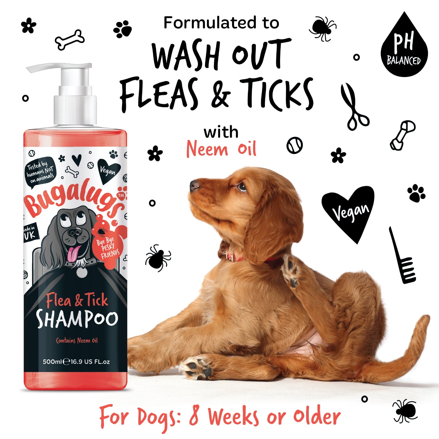 bugalugs-floh-zeckenshampoo-mit-neem-l-f-r-hunde-und-welpen image 8