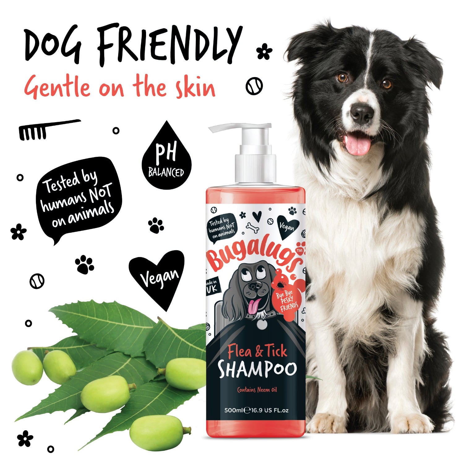 bugalugs-floh-zeckenshampoo-mit-neem-l-f-r-hunde-und-welpen image 4