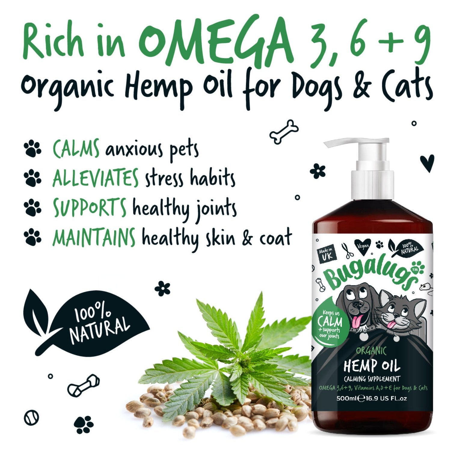 bugalugs-organic-hemp-oil-100-nat-rliches-hanf-l-kaltgepresst-zur-beruhigung-f-r image 2