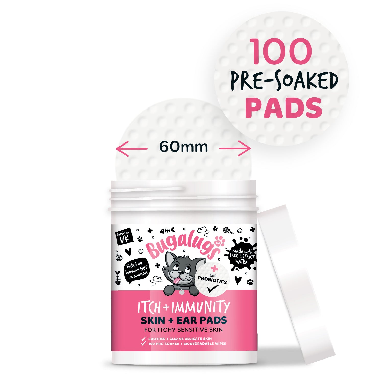 bugalugs-itch-immunity-skin-ear-pads-katzenpflege-pads-f-r-juckende-haut-und-ohr image 3