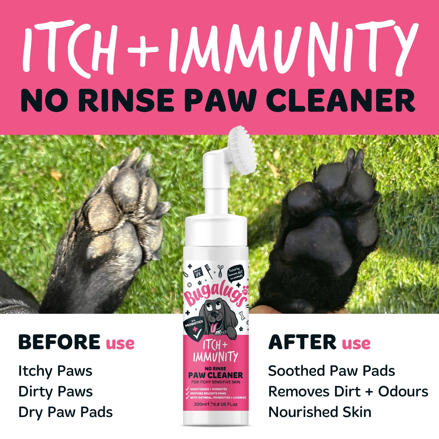 bugalugs-itch-immunity-no-rinse-paw-cleaner-pfotenreiniger-schaum-f-r-juckende-s image 3