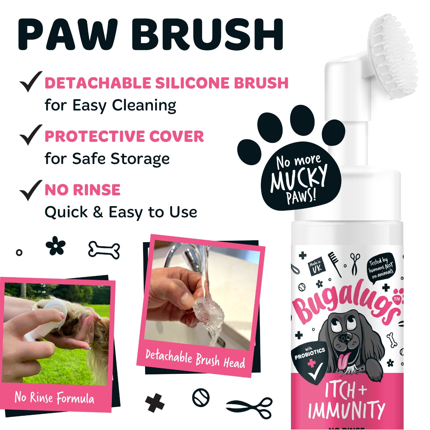 bugalugs-itch-immunity-no-rinse-paw-cleaner-pfotenreiniger-schaum-f-r-juckende-s image 2