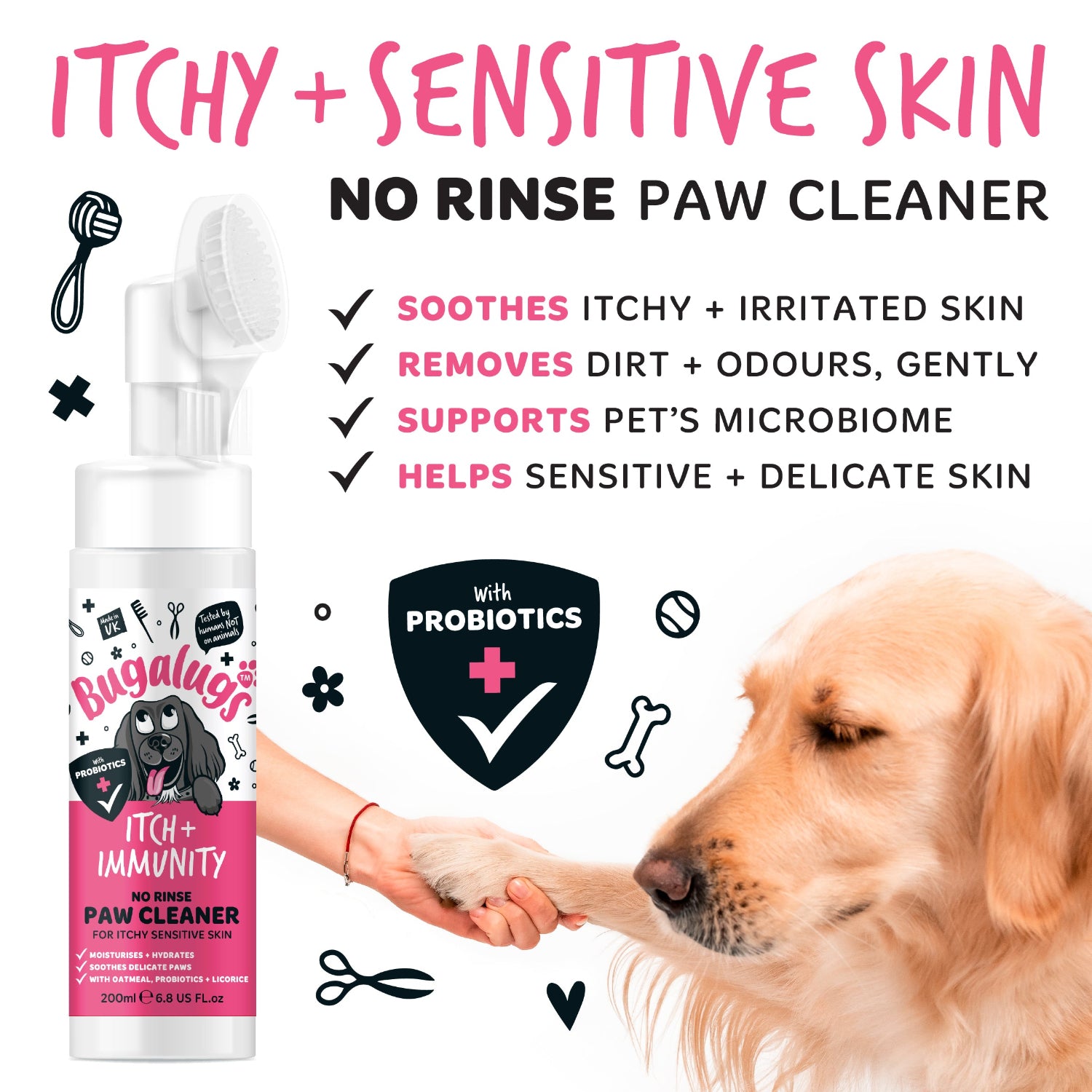 bugalugs-itch-immunity-no-rinse-paw-cleaner-pfotenreiniger-schaum-f-r-juckende-s image 4
