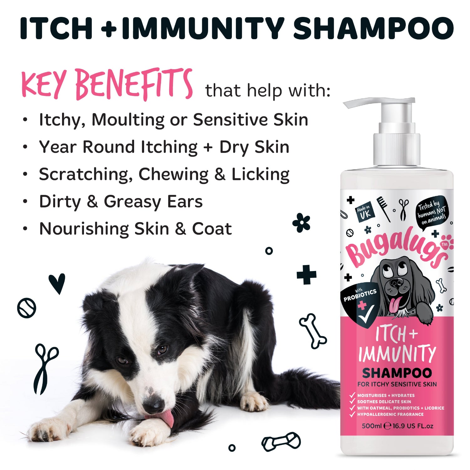 bugalugs-itch-immunity-shampoo-hundeshampoo-gegen-juckreiz-mit-probiotika-aloe-h image 4