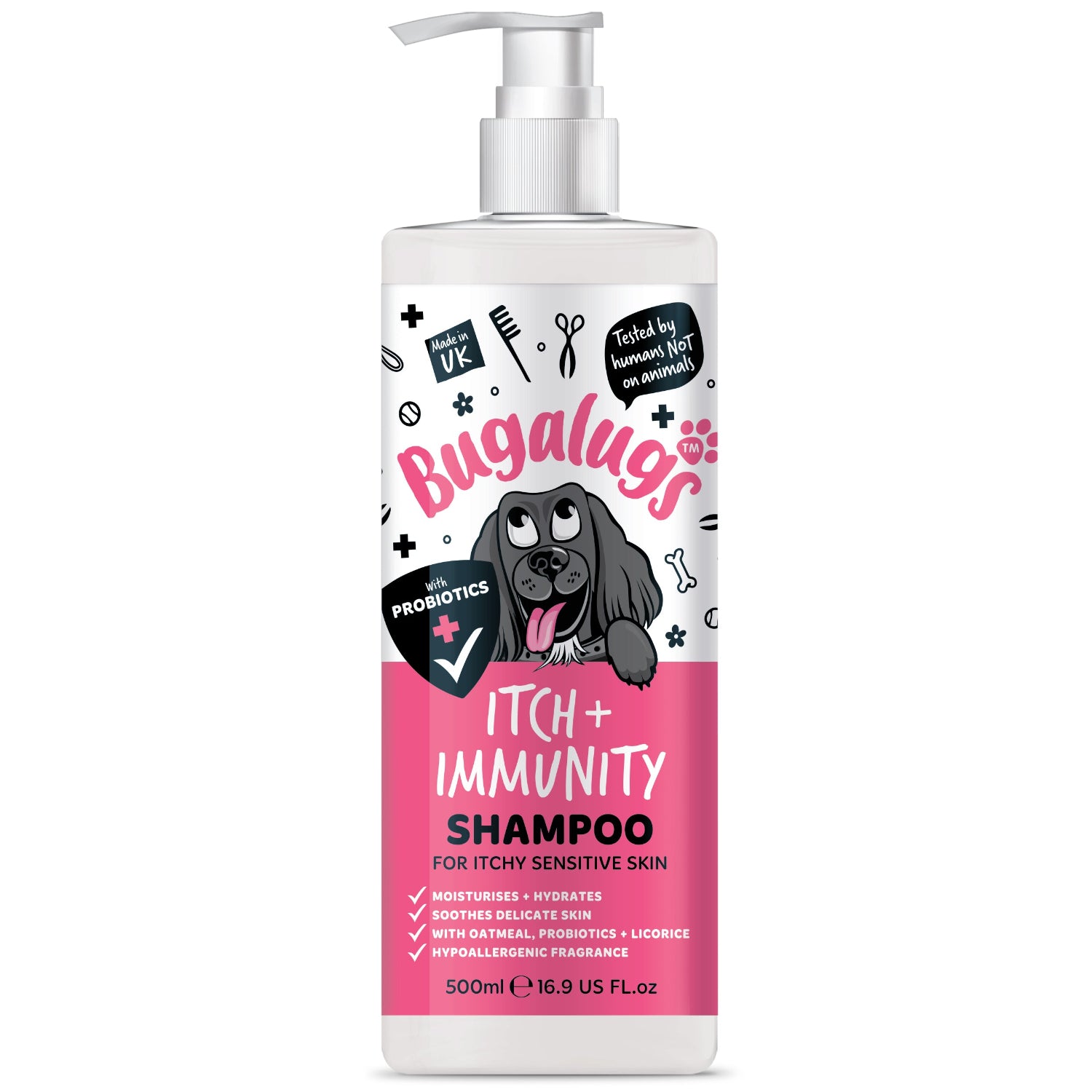 bugalugs-itch-immunity-shampoo-hundeshampoo-gegen-juckreiz-mit-probiotika-aloe-h image 1