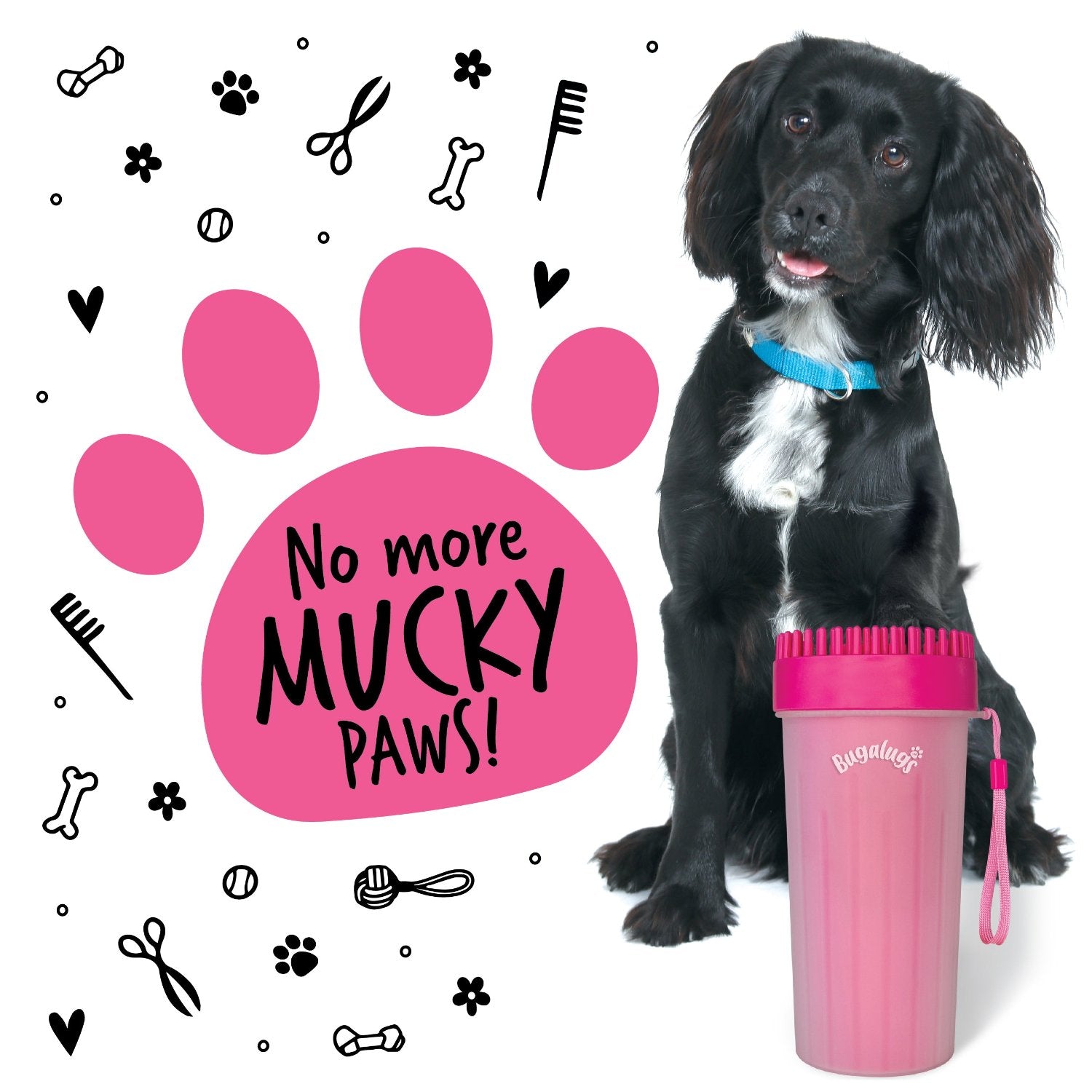 bugalugs-paw-cleaner-cup-f-r-hunde-gro-pink-2-in-1-pfotenreiniger-mit-b-rstenkop image 6
