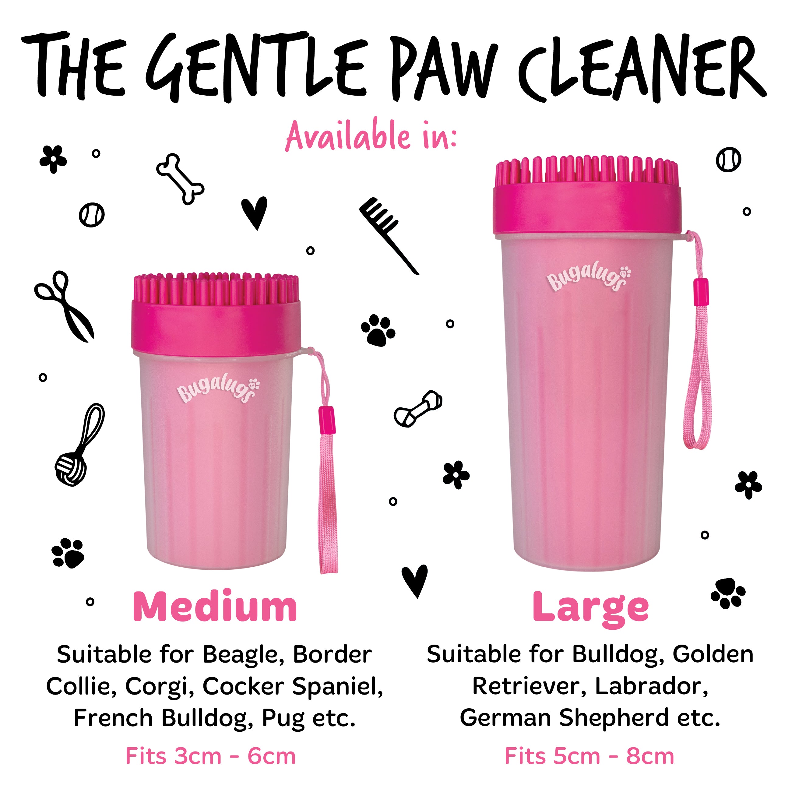 bugalugs-paw-cleaner-cup-f-r-hunde-gro-pink-2-in-1-pfotenreiniger-mit-b-rstenkop image 4