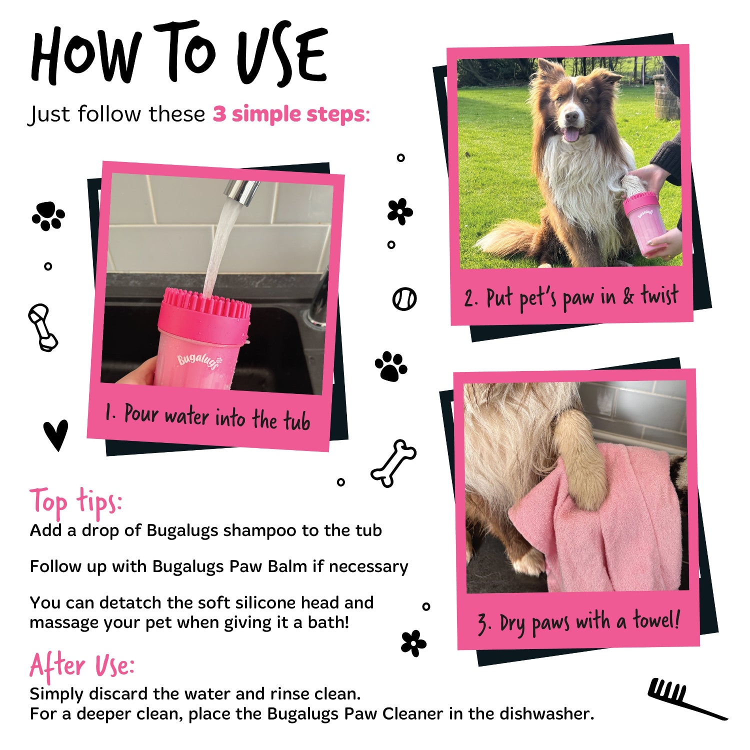 bugalugs-paw-cleaner-cup-schwarz-gr-e-m-pfotenreiniger-becher-f-r-hunde-katzen image 4