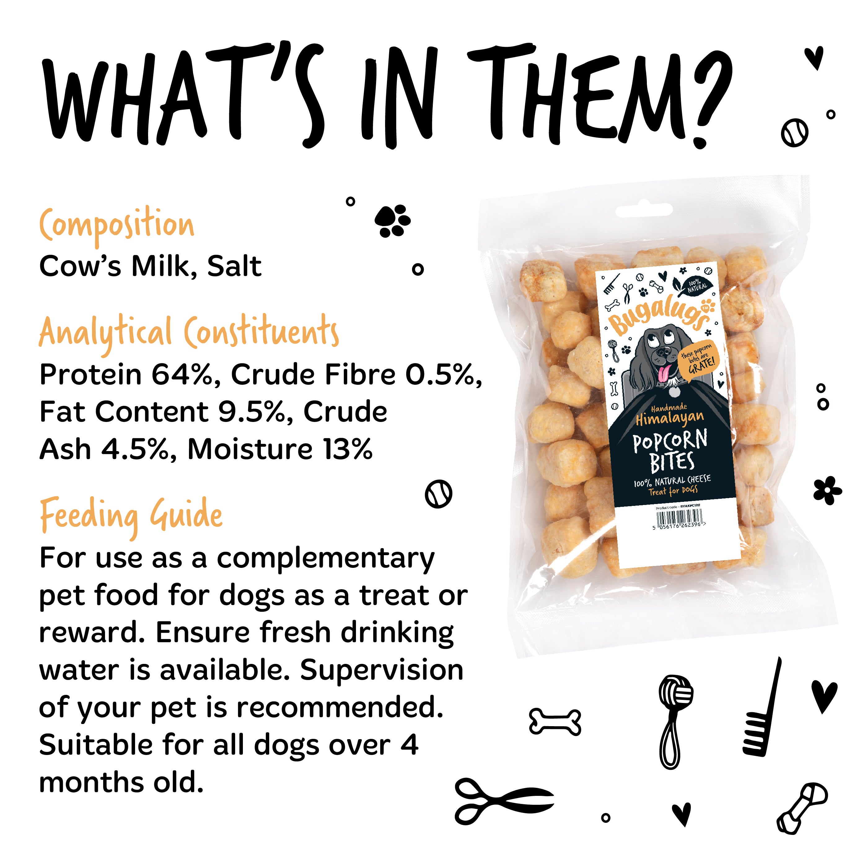 bugalugs-himalaya-handgemachte-k-se-popcorn-bites-f-r-hunde-100-nat-rlich-fettar image 2