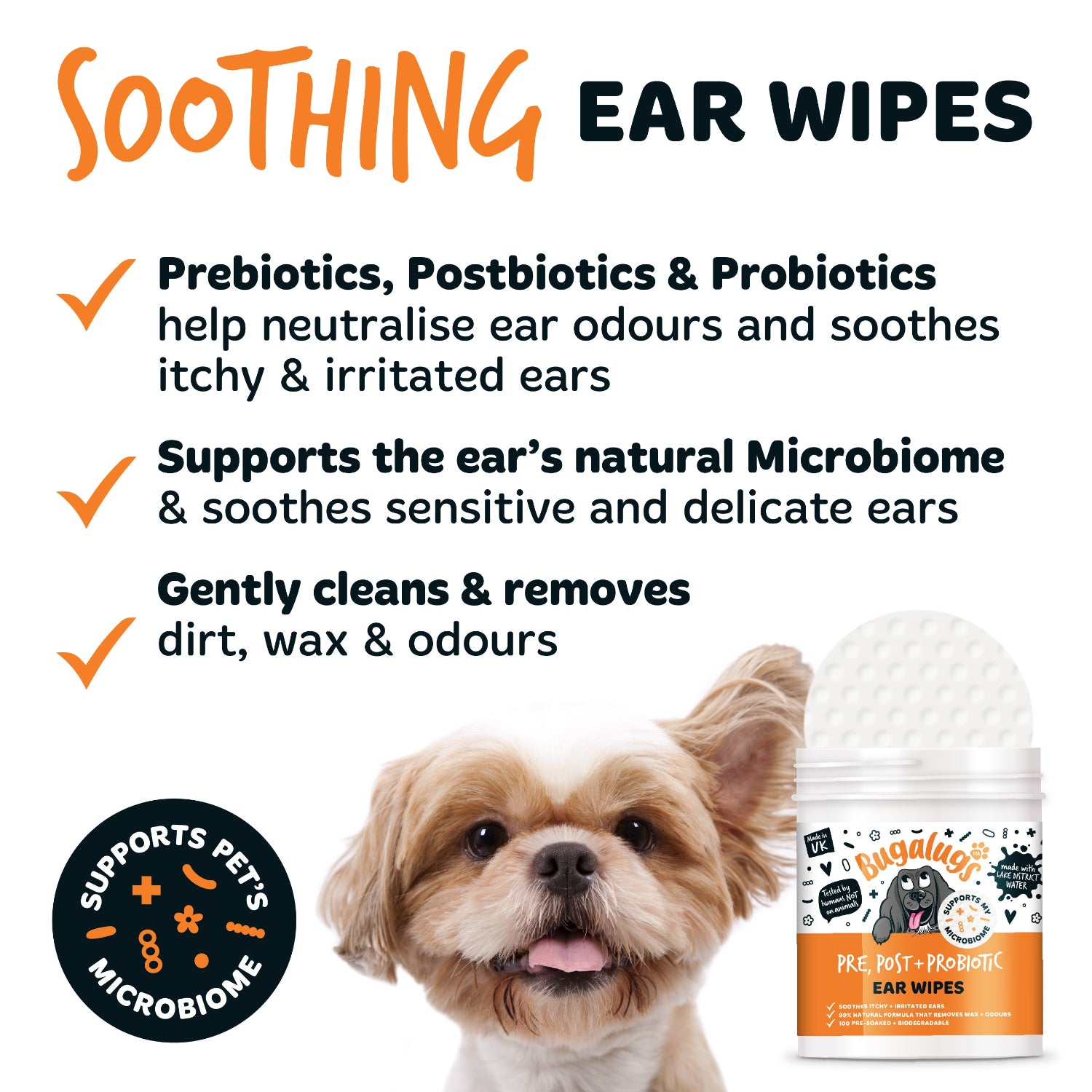 bugalugs-pre-post-probiotic-ear-wipes-f-r-hunde-ohrreinigungst-cher-mit-aloe-ver image 4