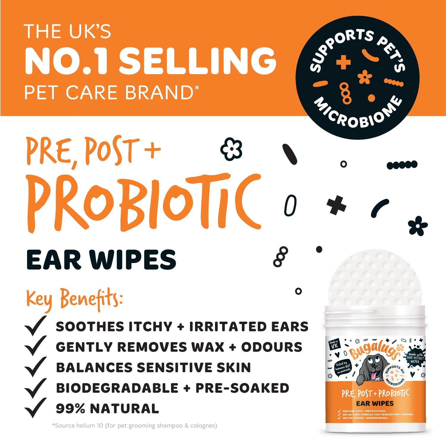 bugalugs-pre-post-probiotic-ear-wipes-f-r-hunde-ohrreinigungst-cher-mit-aloe-ver image 6