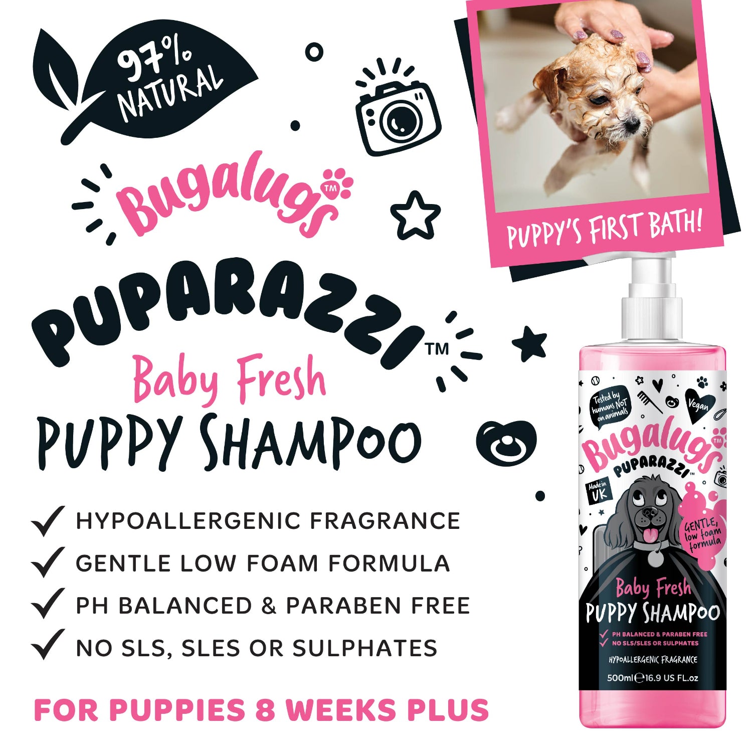 bugalugs-puparazzi-baby-fresh-puppy-shampoo-super-sanftes-welpenshampoo-ab-8-woc image 2