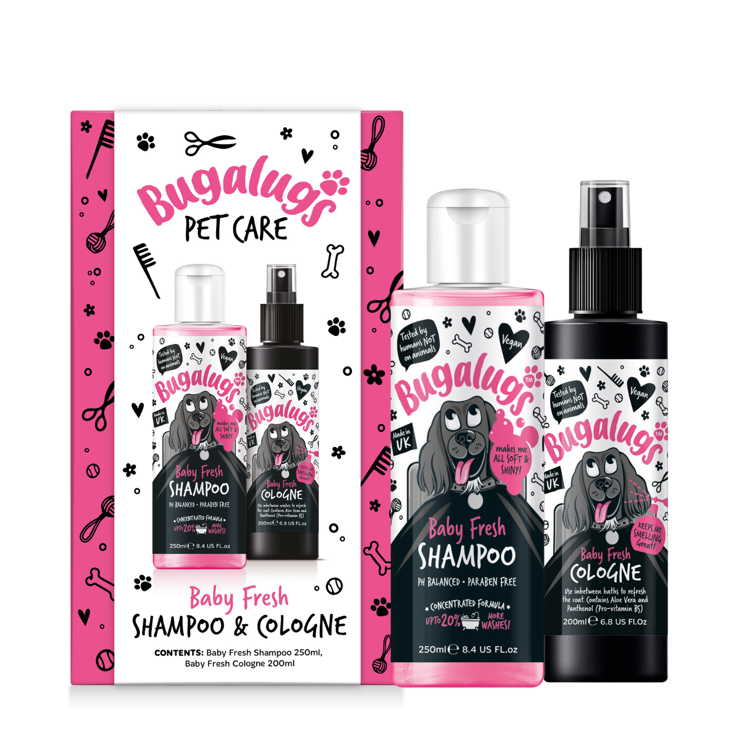 bugalugs-baby-fresh-hundepflege-geschenkset-shampoo-250-ml-cologne-2er-twin-set- image 2